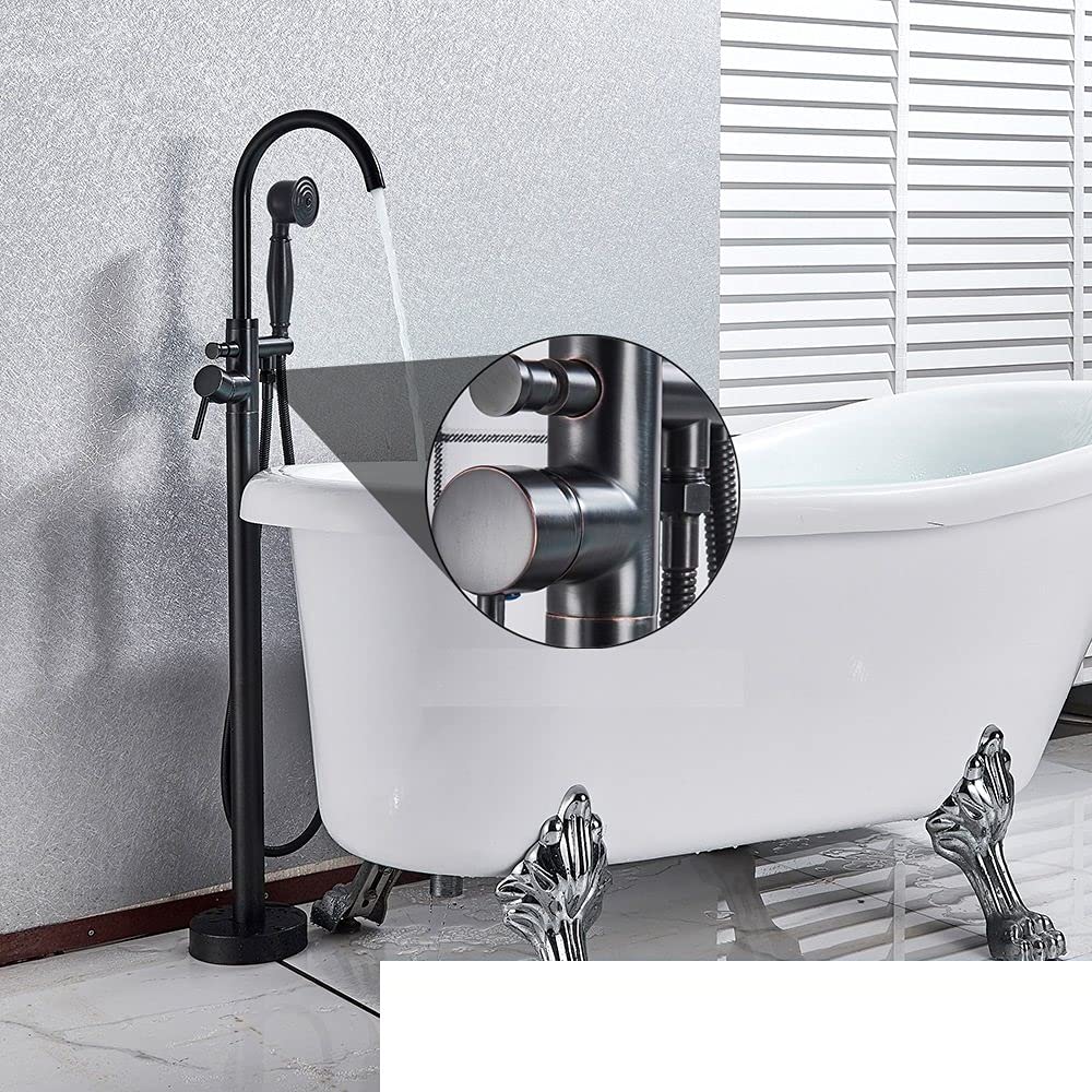 Mitigeur de salle de bain à poignée unique avec bec pivotant et douchette sur pied
