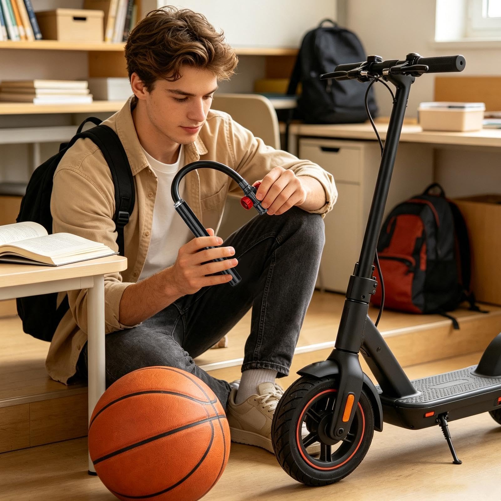 Pompa Portatile Per Pneumatici Da Bicicletta Gonfiatore Leggero Bici | Mini Pompa Aria Bicicletta per pallacanestro pallavolo calcio salvagente spostamenti ciclismo