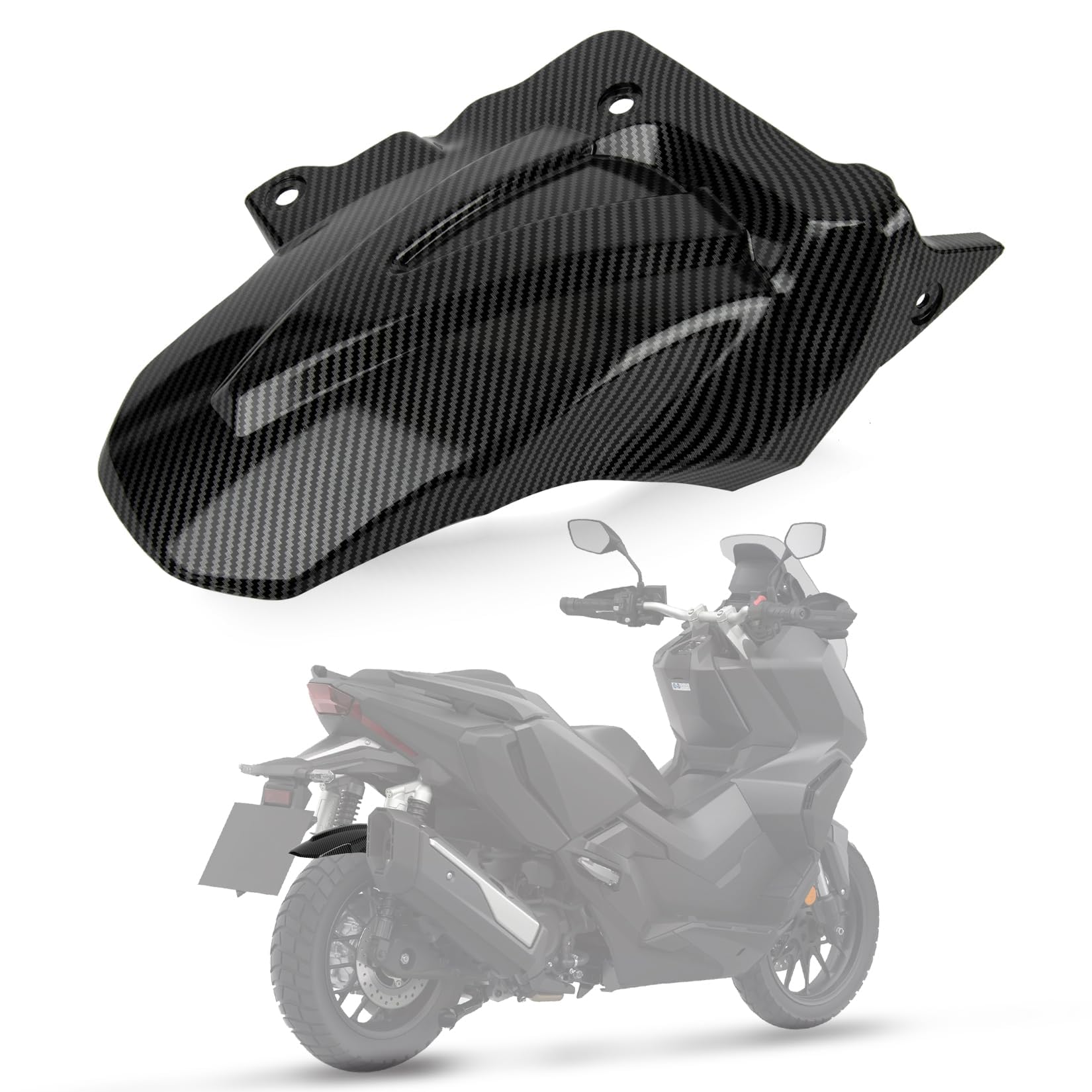 Guardabarros Trasero Splash Guards para ADV 350 2022 2023 2024 2025,PSLER Salpicadero Accesorios Motocicleta(Fibra de Carbono)