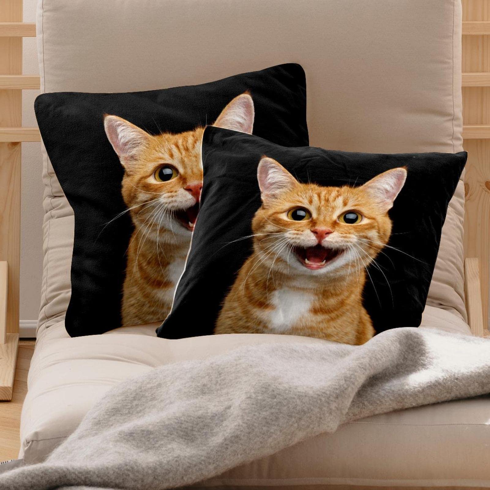 Lot De 2 Housses De Coussin Carrées Pour Décoration D