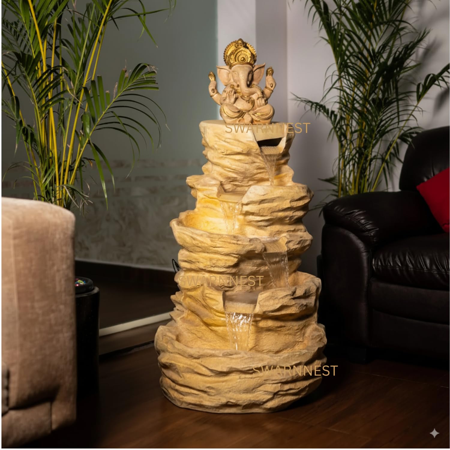 Tiered Ganesh Water Fountain for Home, Office, Living Room, Garden Large Size - 4 FT (Style-2)-image-11