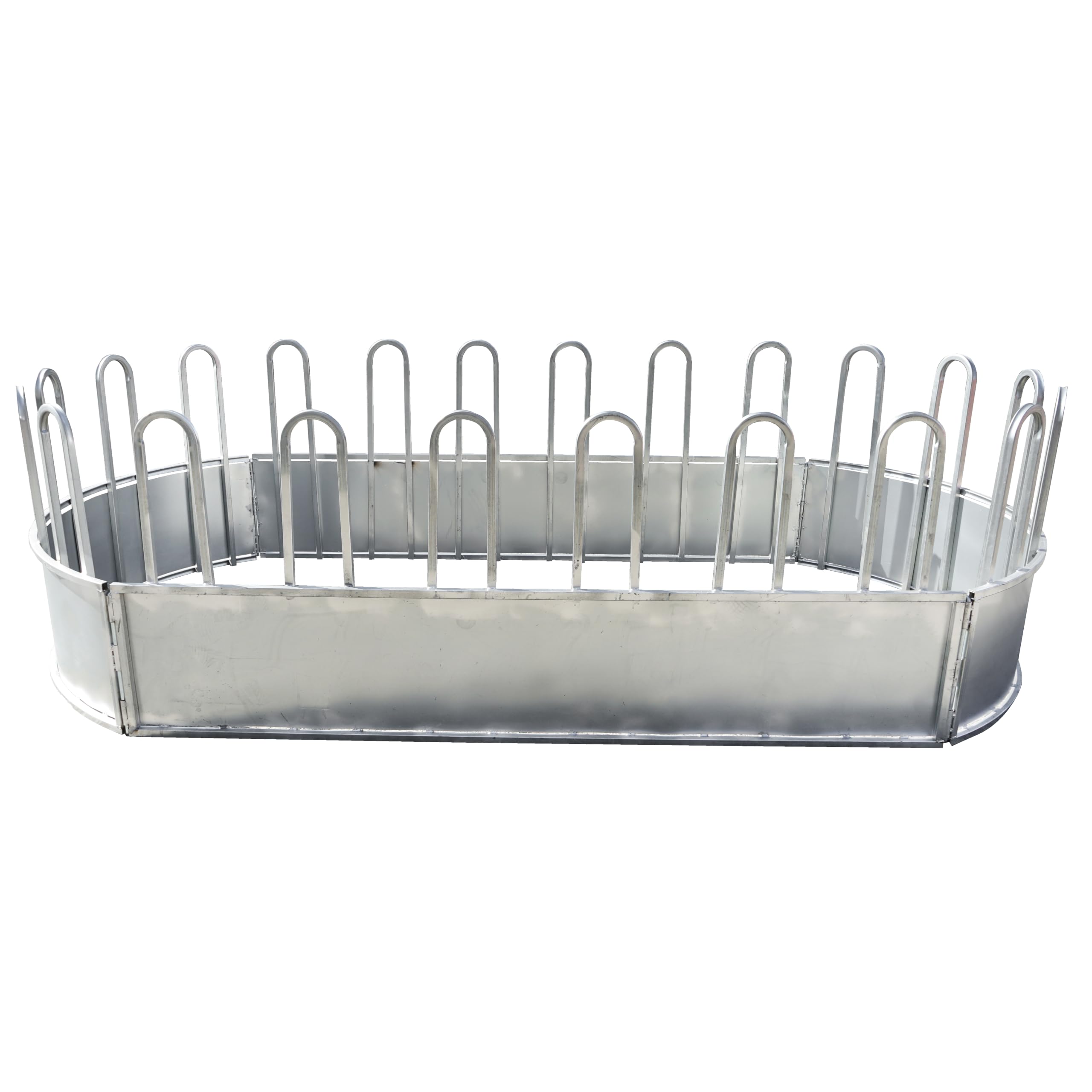 Mangiatoia ovale per balle di fieno con 22 posti 3,4x1,7x1m