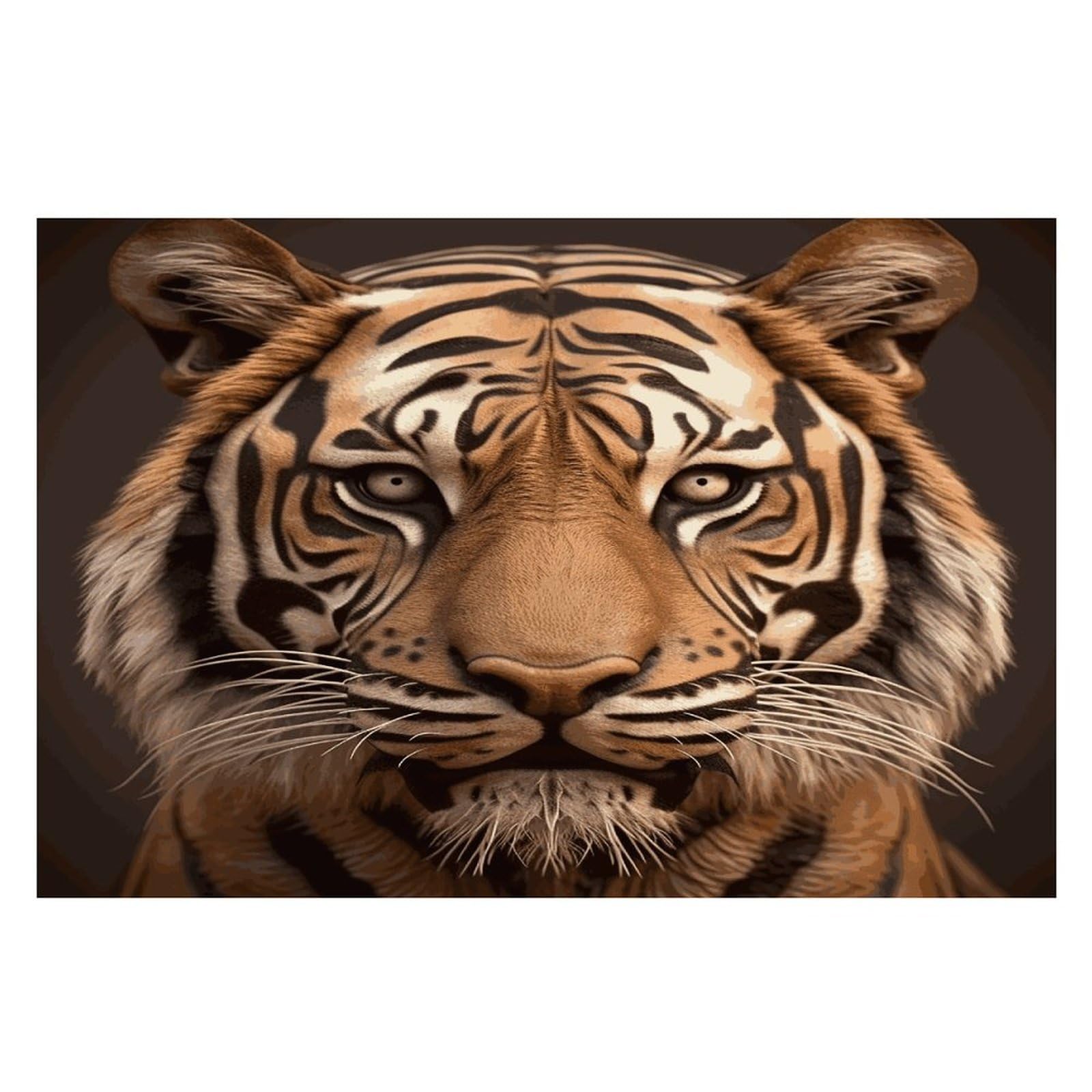 Tiger Head Placemats Heat-Resistant Washable Place Mats Anti Slip Dining Table Place Mats Wipeable Dining Table Mats Kitchen Decoration Placemats 17.7’’×11.8’’