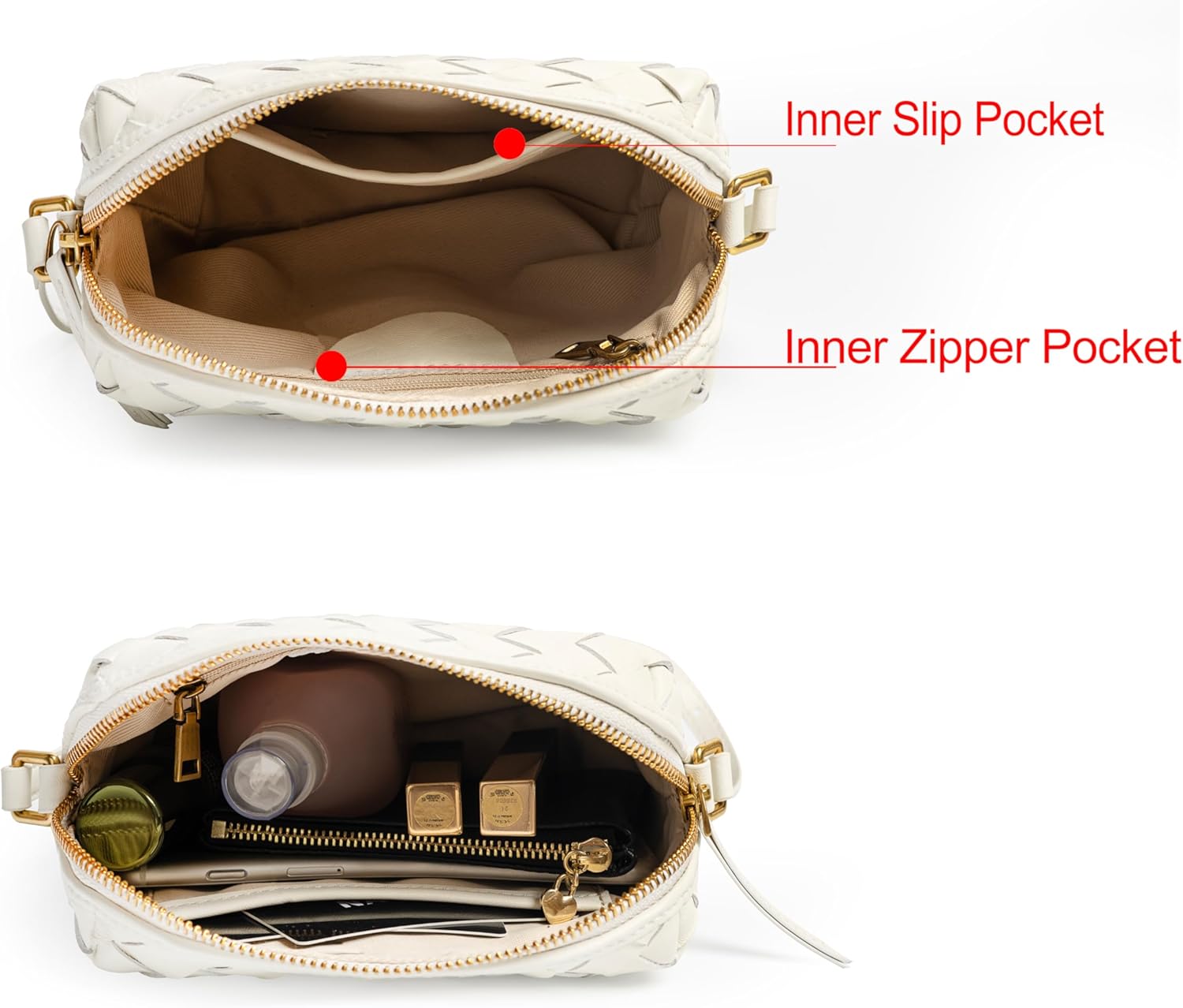 DORIS&JACKY Small Leather Crossbody Purse for Women Mini Lambskin Handwoven Cellphone Shoulder Bag With Long Adjustable Strap - Image 6