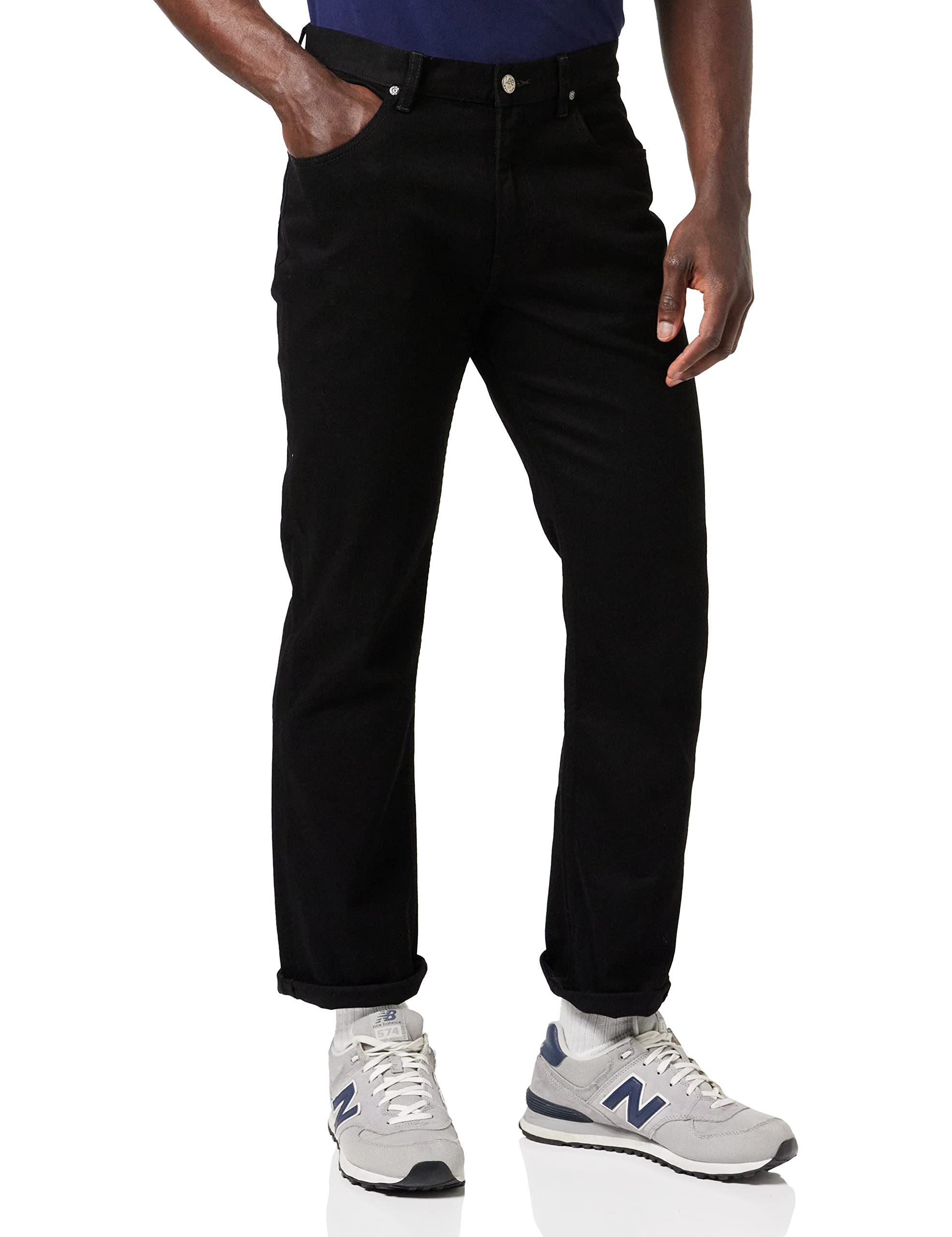Lee Men's BROOKLYN STRAIGHT Jeans, CLEAN BLACK, 30W / 32L