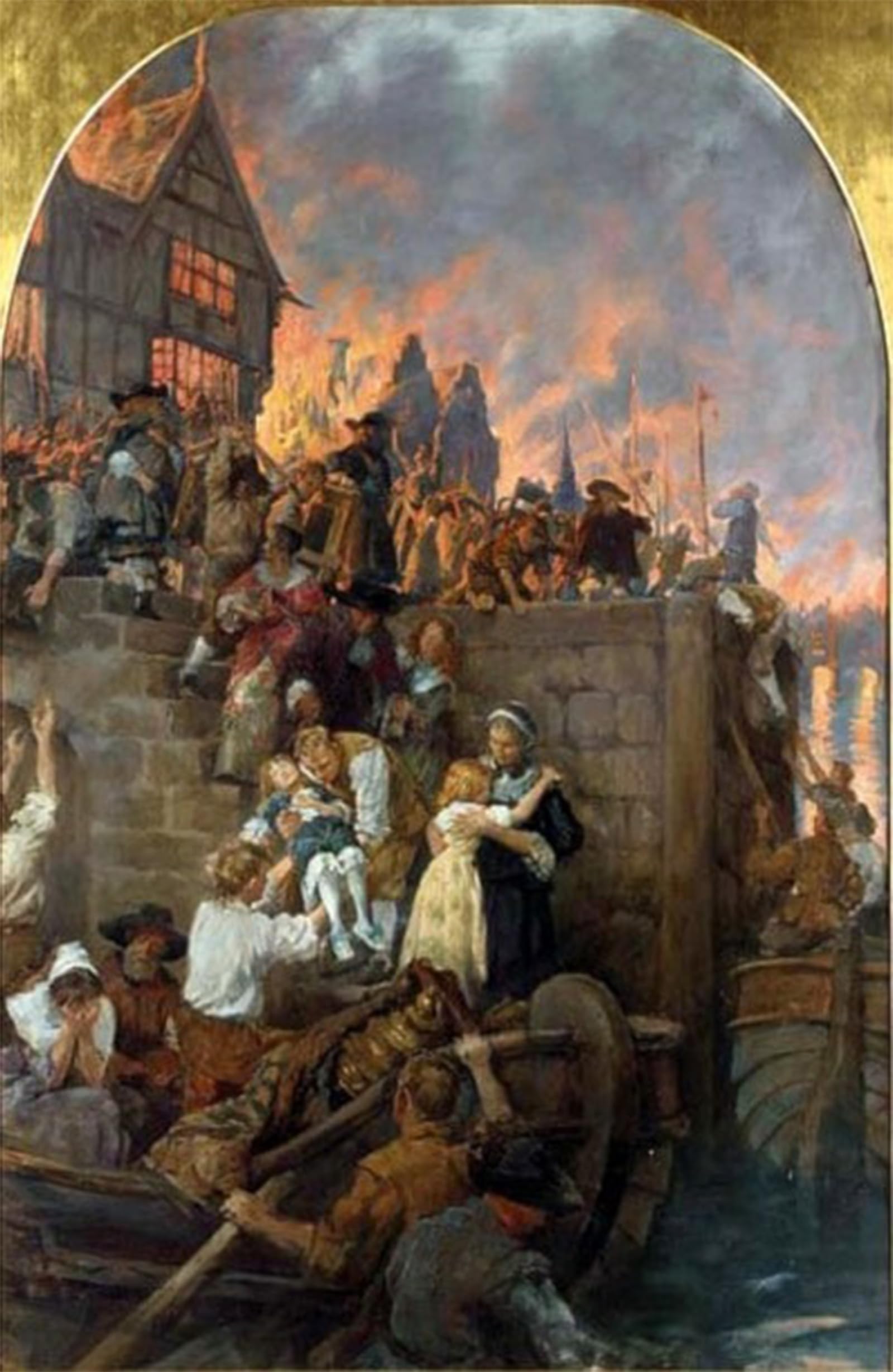 POSTERIIk Famous Modern Artwork Art Mural il Grande Incendio di Londra Stanhope Alexander Forbes Oil Paintings Pictures for Home Decor 60x90cm
