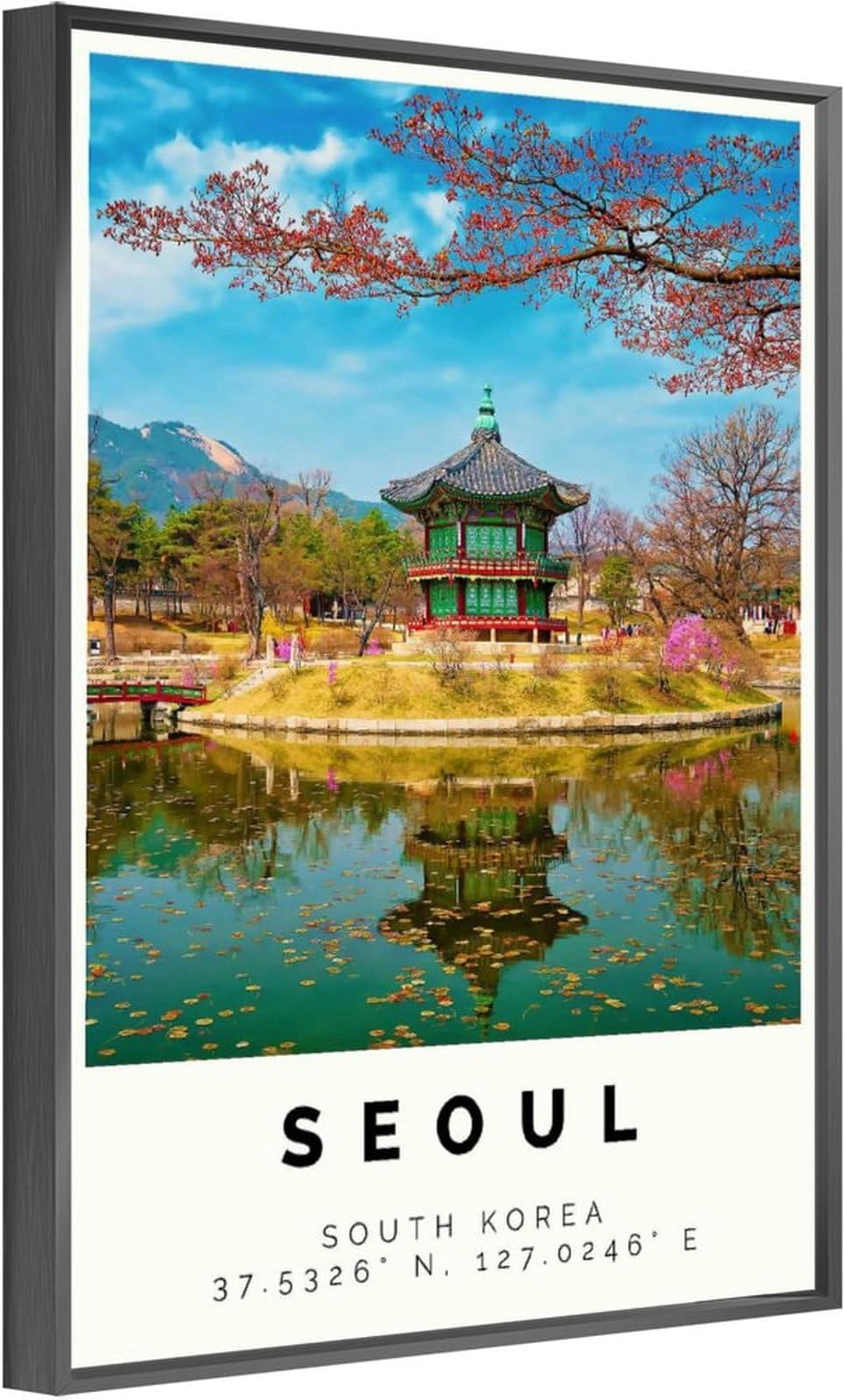 Seoul Poster Colorful Print, Seoul Wall Art, Seoul Photo Decor, Seoul Gift Travel Print,Travel Wall Art, Poster Decorative Painting Canvas Wall Art Living Room Posters Aluminum Alloy Frame Bedroom Pai