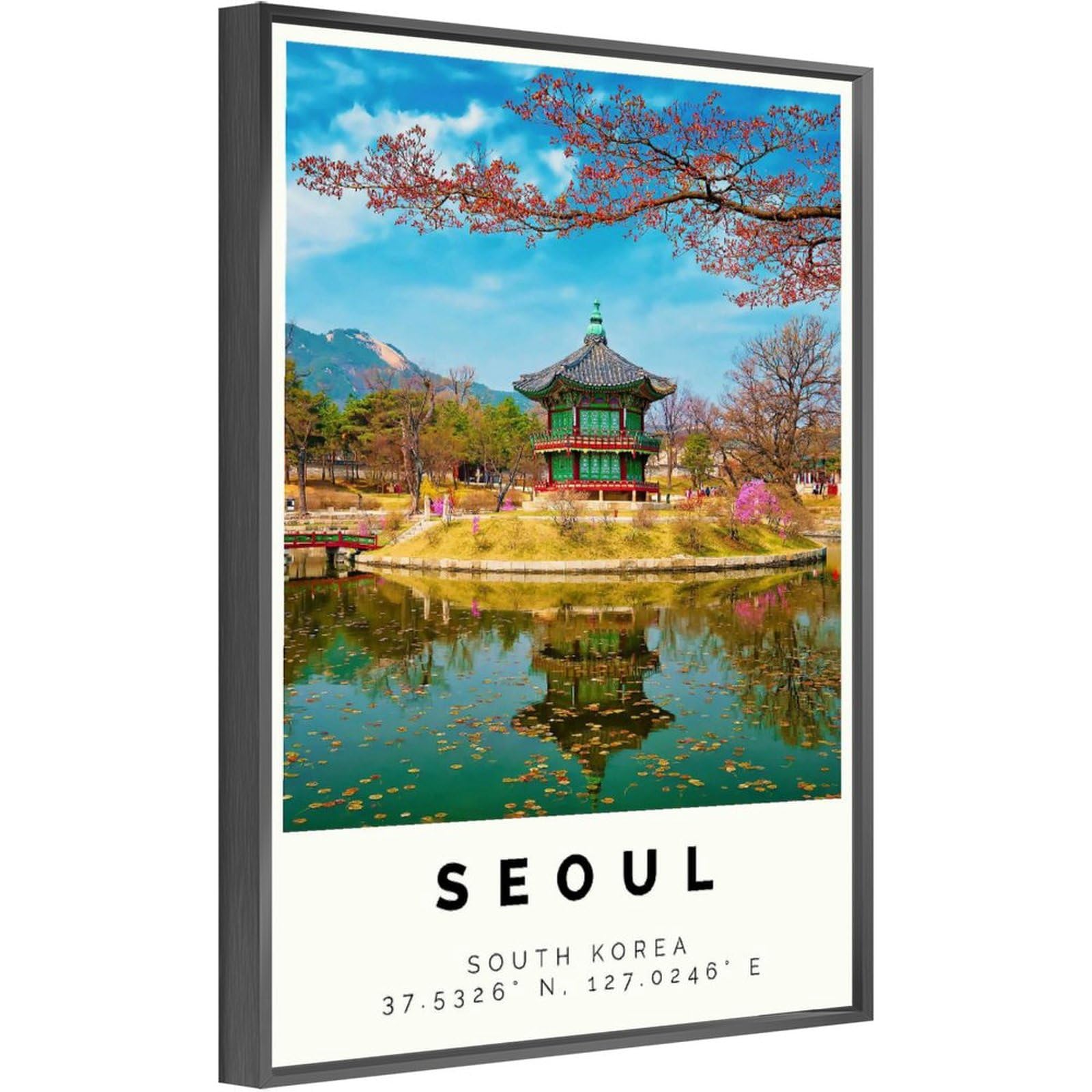 Seoul Poster Colorful Print, Seoul Wall Art, Seoul Photo Decor, Seoul Gift Travel Print,Travel Wall Art, Poster Decorative Painting Canvas Wall Art Living Room Posters Aluminum Alloy Frame Bedroom Pai