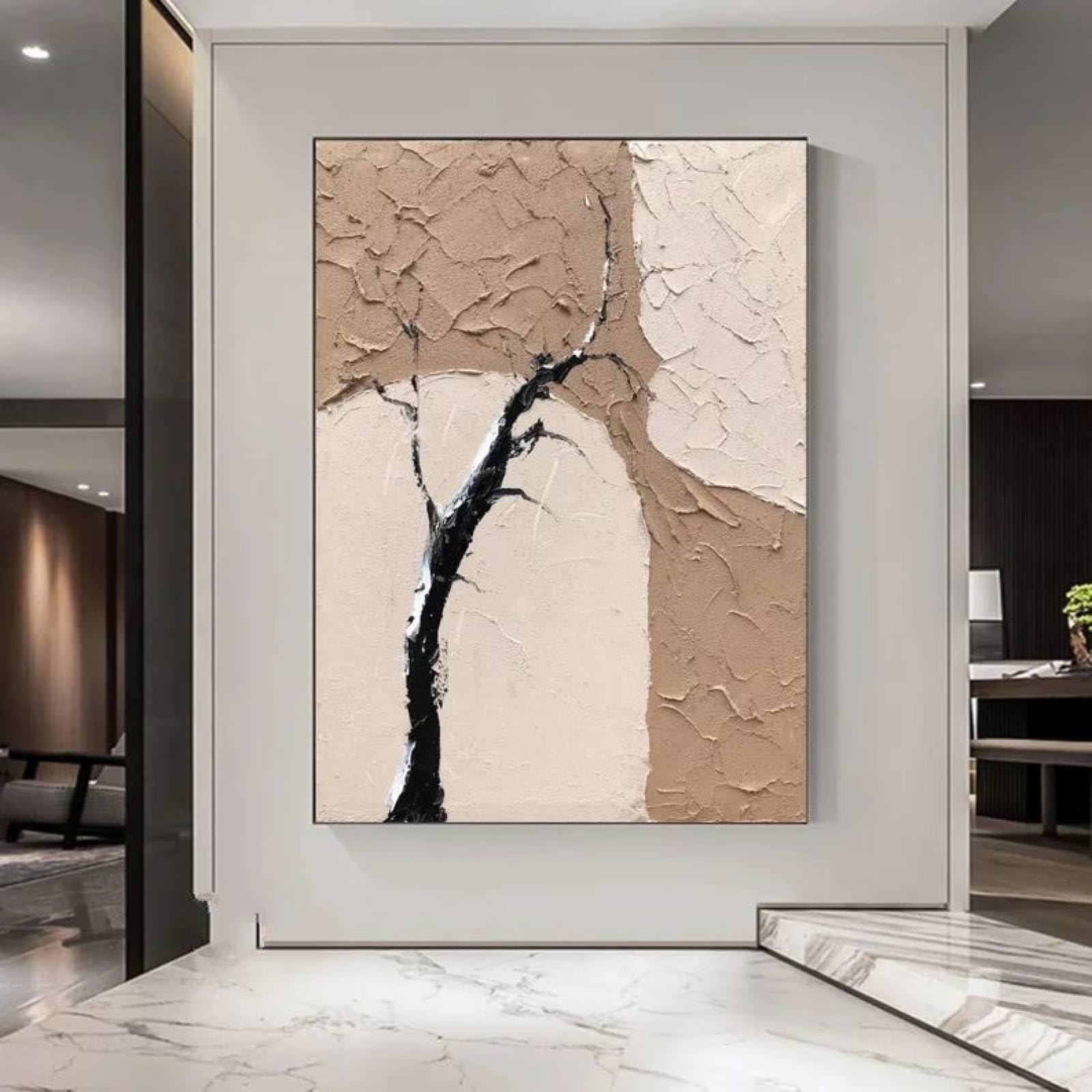 Peintures à l'huile abstraites pour sublimer une grande chambre à coucher