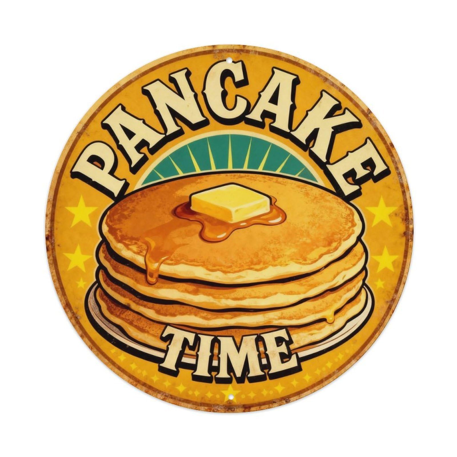 Pancake Time Tin Sign Metal Tin Sign Plaque