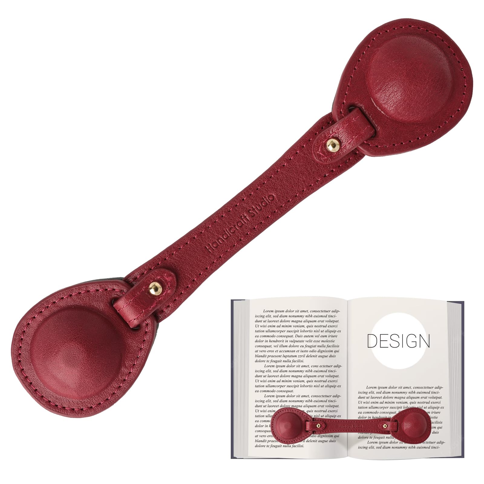 Leather Weighted Bookmarks Page Holder for Women Men, Bookmark Page Weight for Reading, Book Lovers Writers Authors Poets (Red)