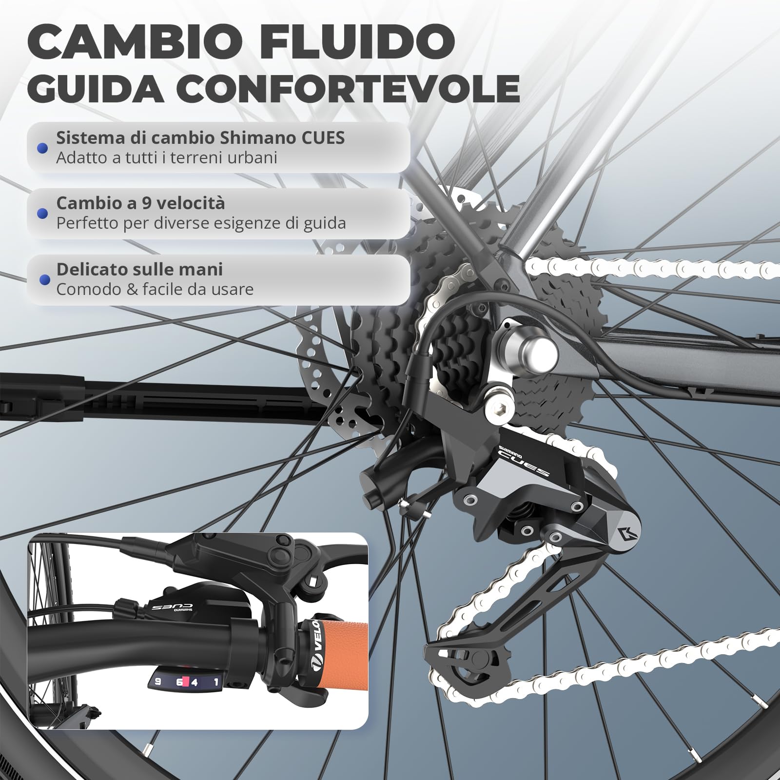 Fafrees F700M Bicicletta Elettrica, Bici Da Strada Elettrica Da 250 W Per Adulti, Batteria Da 36 V/10 Ah, 700C*42C, Freni A Disco Idraulici, Ebike 9-Velocità, Autonomia100 KM