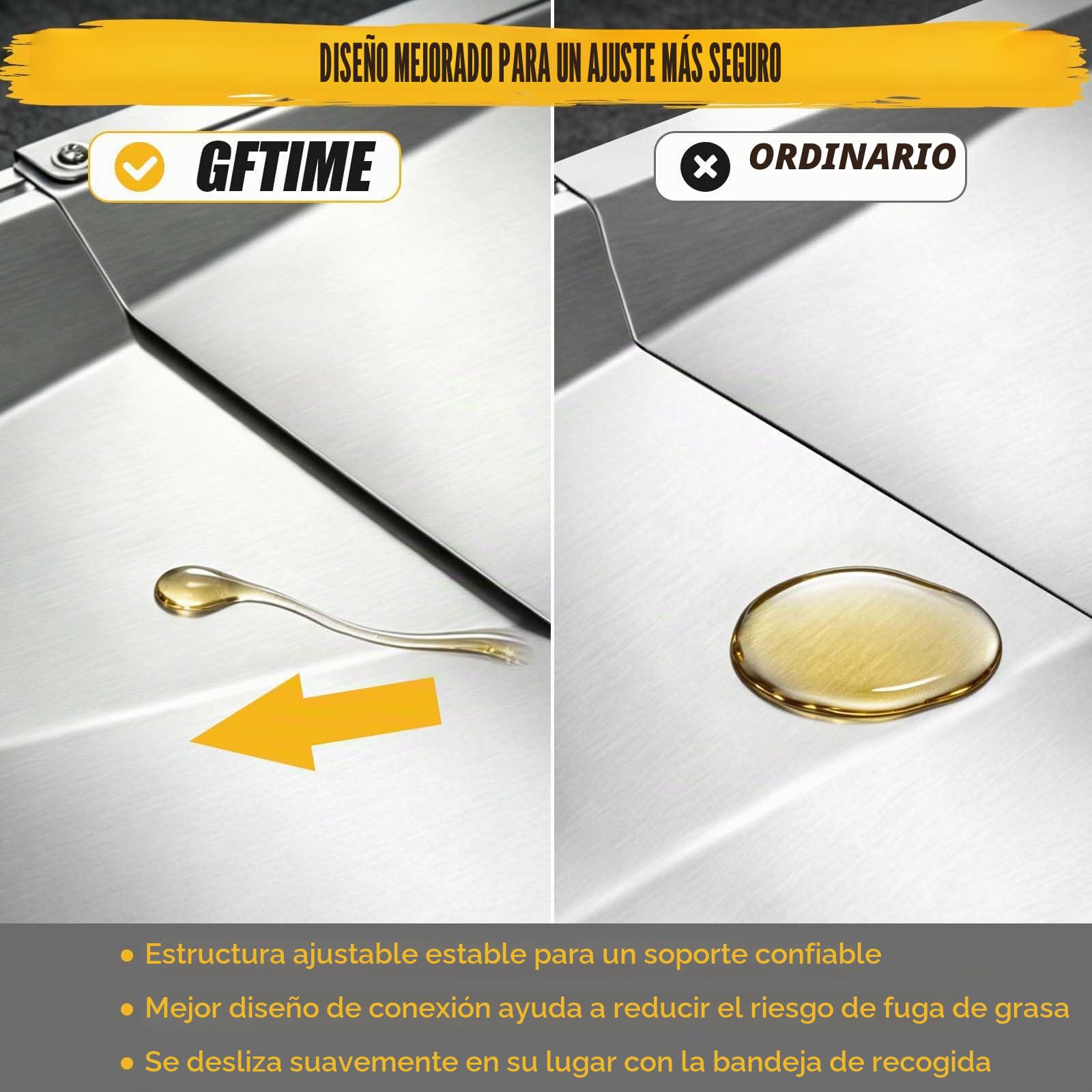 GFTIME Bandeja de grasa universal con bandeja colectora de 60 cm hasta 80 cm, bandeja de goteo ajustable para barbacoa de gas de 3/4/5 quemadores de Charbroil, Dyna Glo, Nexgrill, Kenmore, Uniflame y