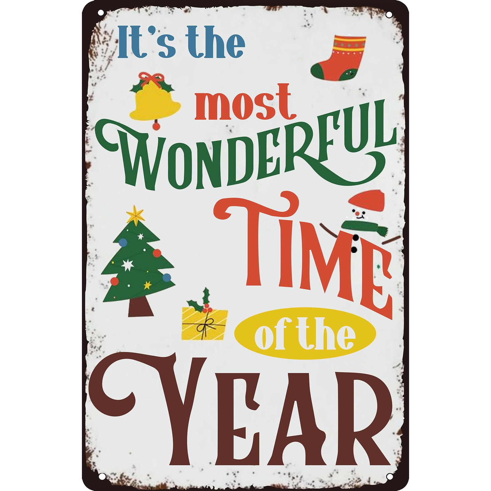 SMAZDFXX It's the Most Wonderful of the Year Vintage Metal Tin Sign Home Wall Decor for Farmhome Office Store Club 5.5"x8"