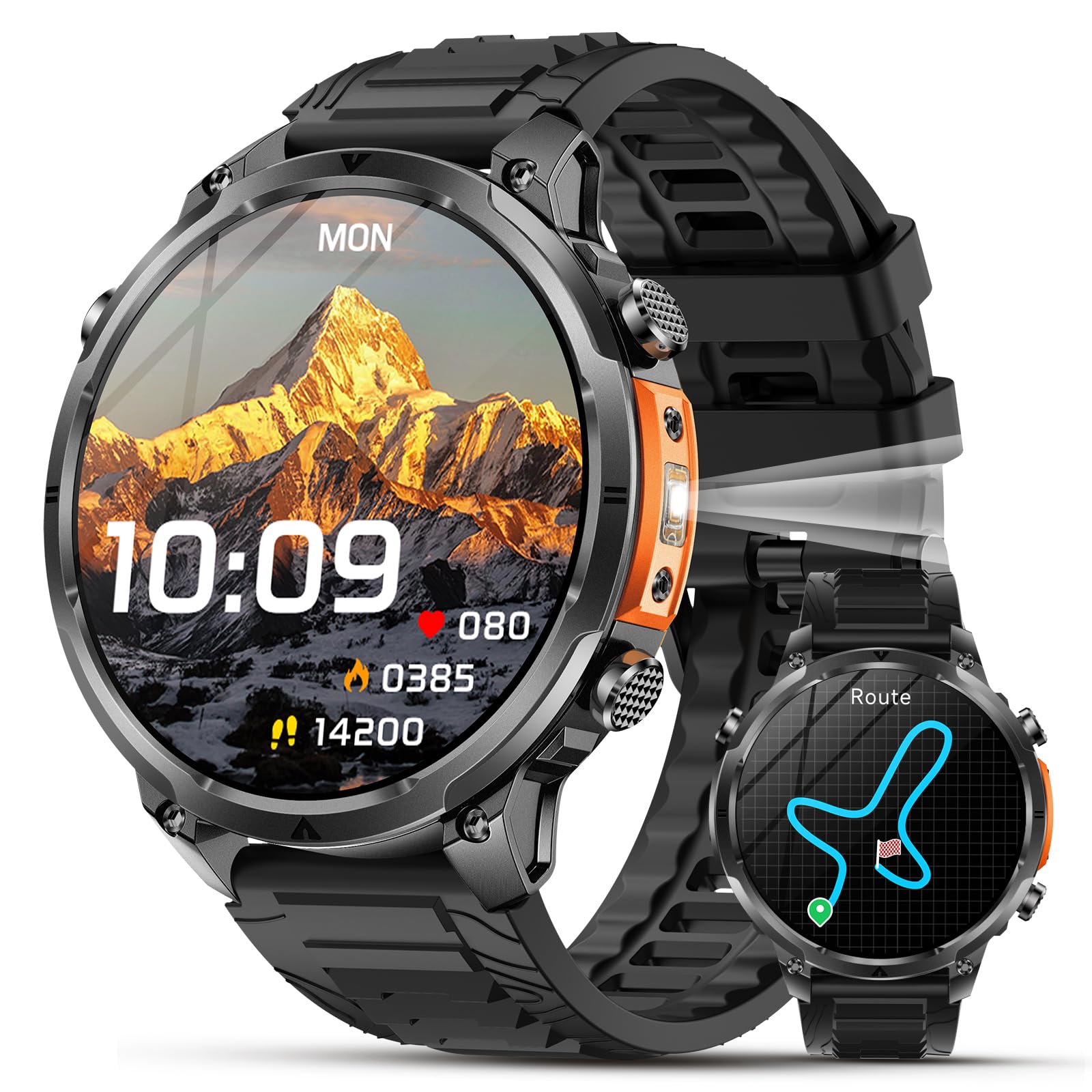 Photo 1 of Lgnitek 2026 New Military Smart Watches Built-in GPS and Compass with Heart Rate/SpO2/Sleep Monitor, 1.7" HD Display Outdoor Smartwatch with 720MAH/Flashlight/Bluetooth/100+Sports Modes, Android iOS