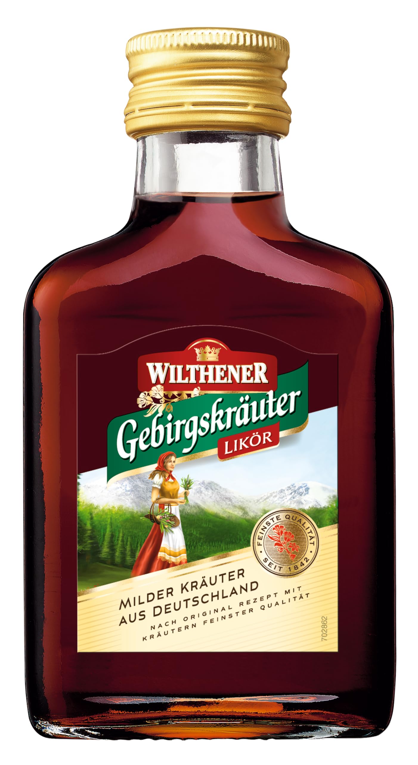 WILTHENER Gebirgskräuter I Herzhafter milder Kräuterlikör I 30% vol. I 0,1 l