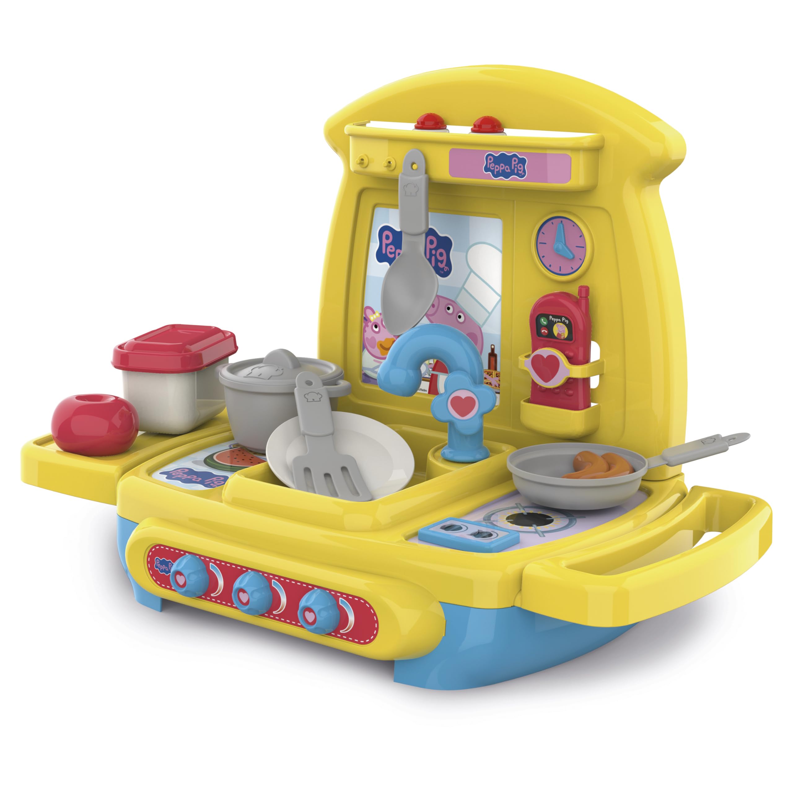 Chicos - Cocina de Juguete Peppa Pig Premier Kitchen de sobremesa | Incluye 17 Accesorios como Ollas, Cubiertos, Fruta y Sartén | A Partir de 18 Meses (84005)