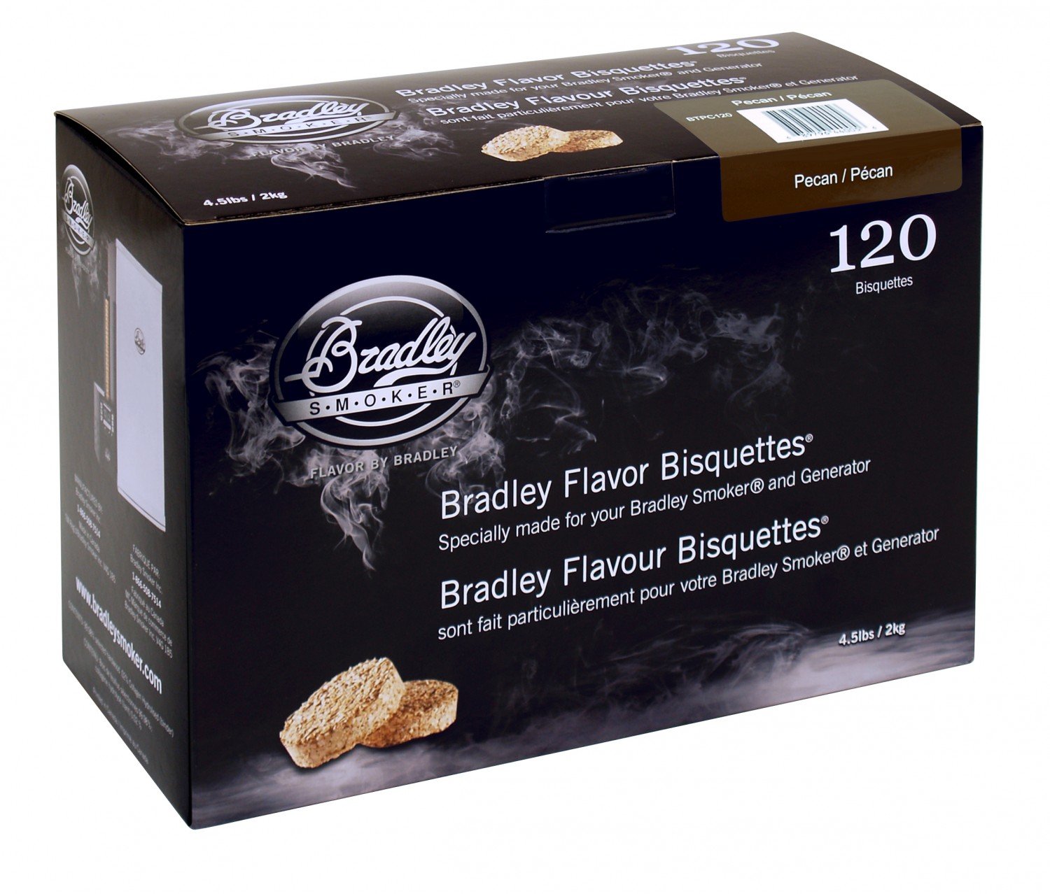 Bradley Smoker Bisquettes for Grilling and BBQ, Pecan Special Blend, 120 Pack
