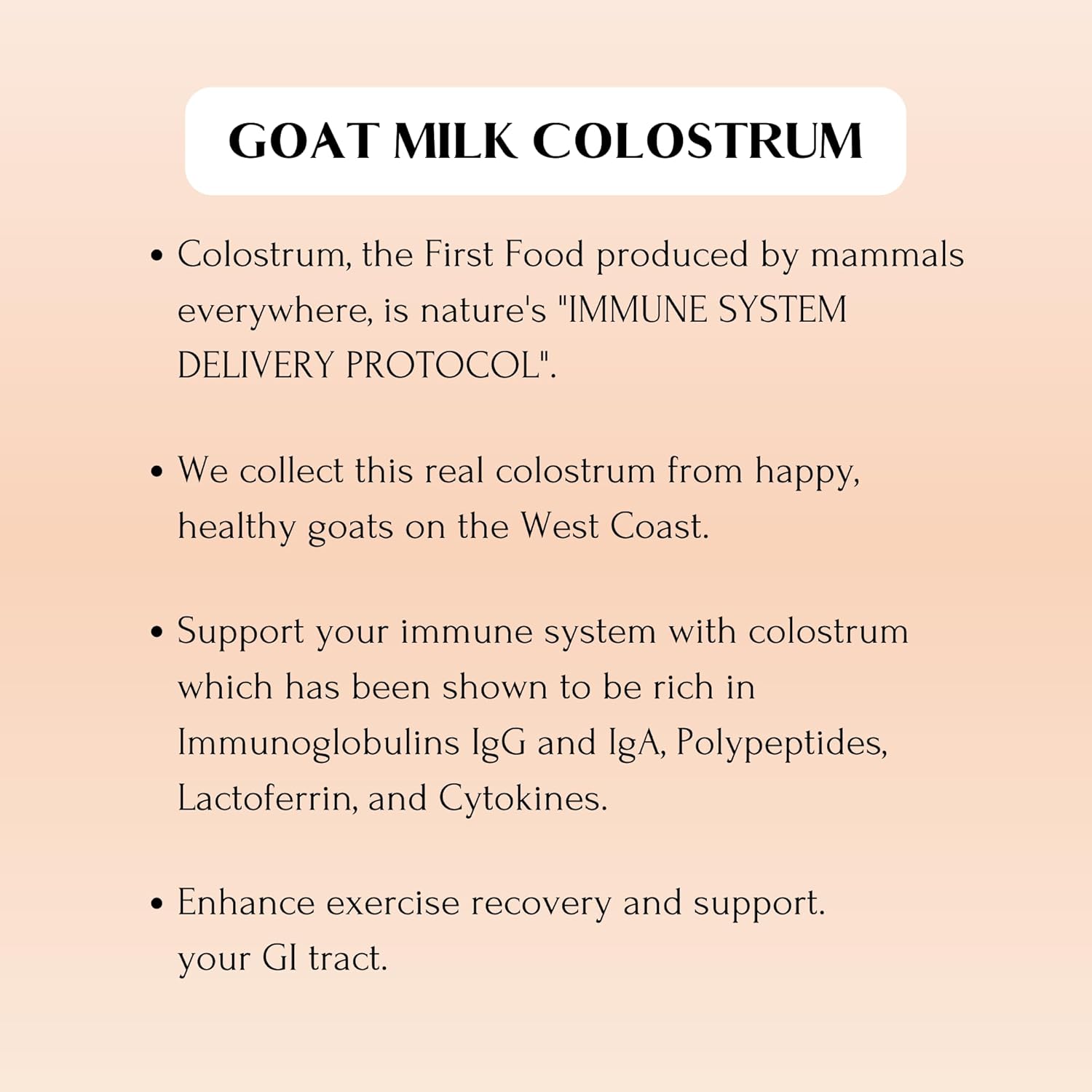 Mt. Capra Goat Colostrum | for Healthy Immune System, Gut, and Athletic Performance | Grass-Fed, High in Immunoglobulins | 30 Servings - 120 Capsules
