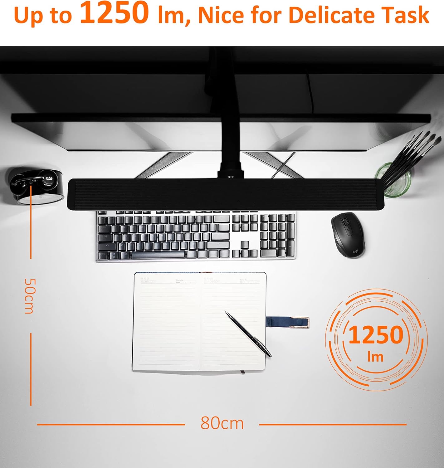 LED Desk Lamp with Remote Control - LUCKYCOW Gooseneck Desk Light with Clamp, 3 Light Modes and 10 Brightness Eye-Caring, 14W USB Powered Study Computer Lamp for Workbench/Home/Office Reading, Black - - 