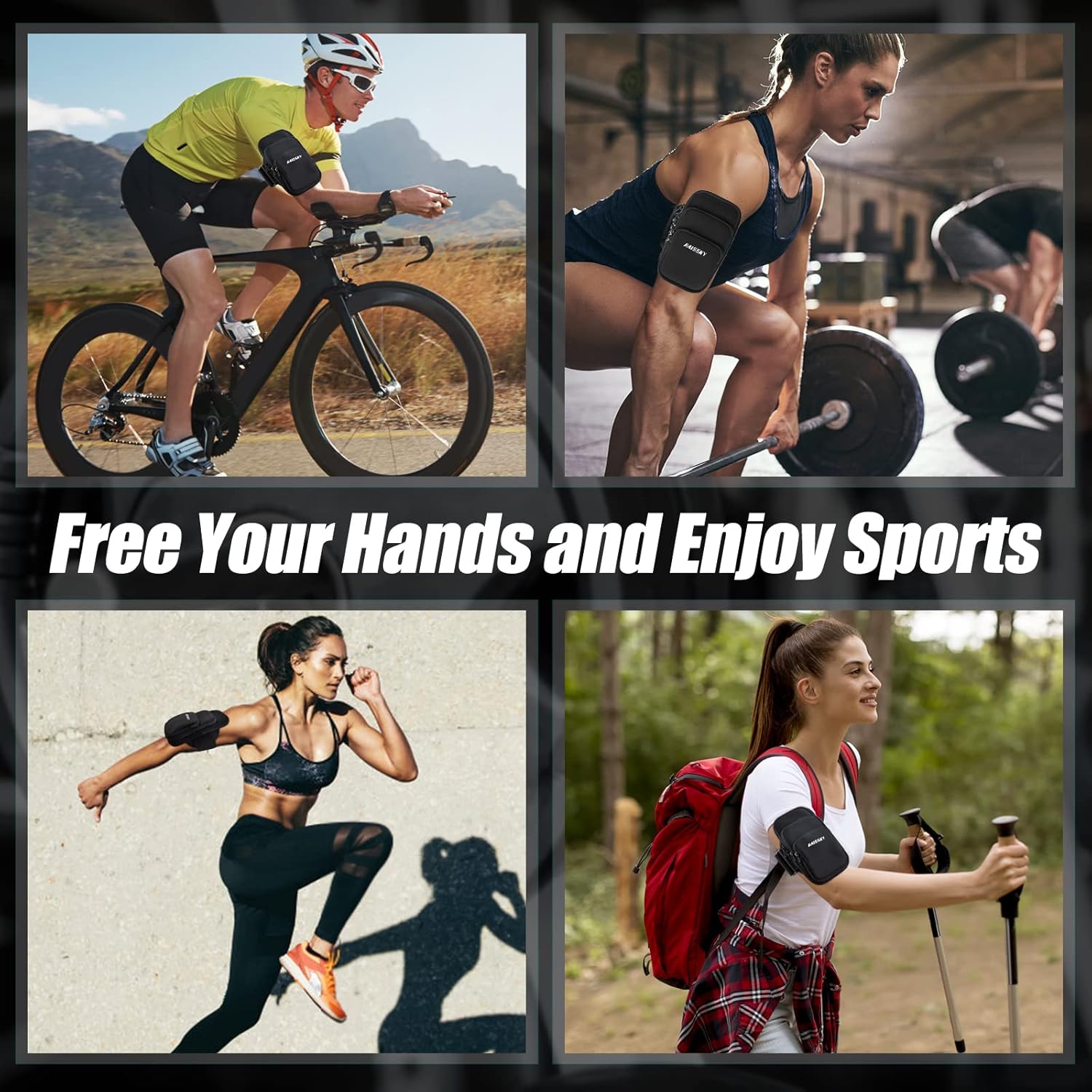 3 Pockets Running Phone Armband Holder for iPhone 16 15 14 Pro Max 13 Plus 12 11 XS XR X 8 7 Galaxy S23 Pouch Key Card Bag, Water Resistant Cell Phone Sport Arm Bands for Exercise Walking Workout Gym - Image 6