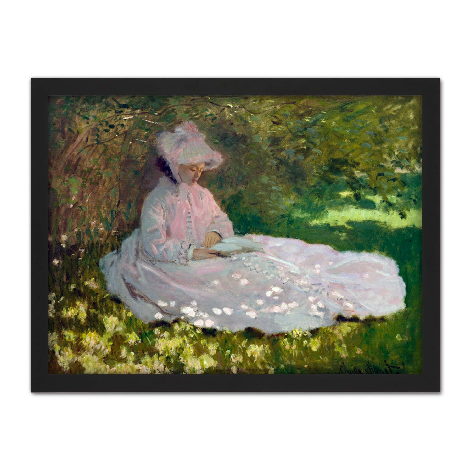 Claude Monet Springtime Large Framed Art Print Poster Wall Decor 18x24