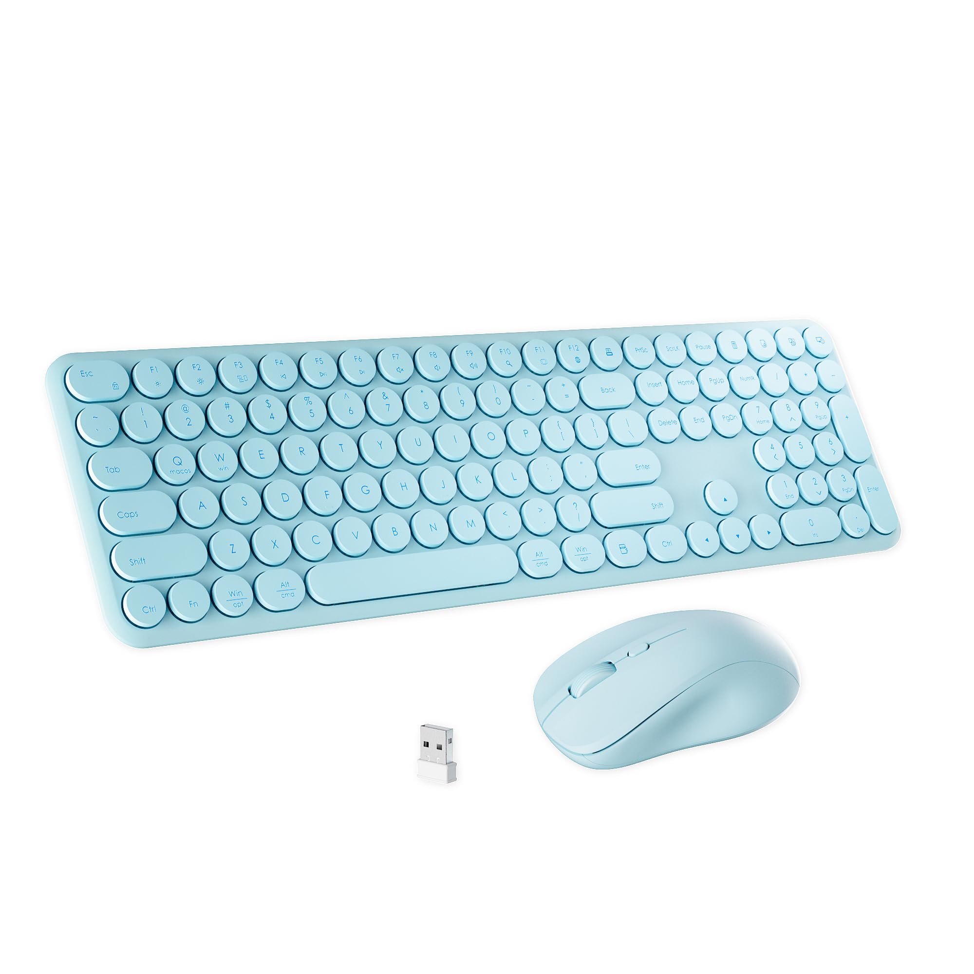 Photo 1 of FCPLU Wireless Keyboard and Mouse Combo, Blue