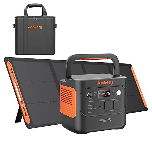 Jackery Explorer 2000 PRO, 2160Wh Tragbare Powerstation mit 230V/2200W Steckdosen, schnelle Ladung mit AC/Solarpanel, Mobile Stromversorgung für Outdoors Wohnmobil Heimwerken und als Notstromaggregat