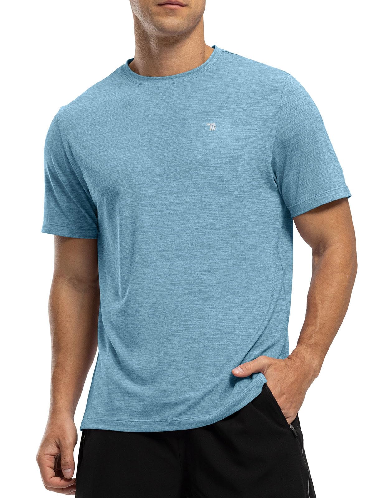 Men's Dry Fit Workout Shirts Moisture Wicking Short Sleeve Athletic Running Gym Active T Shirts