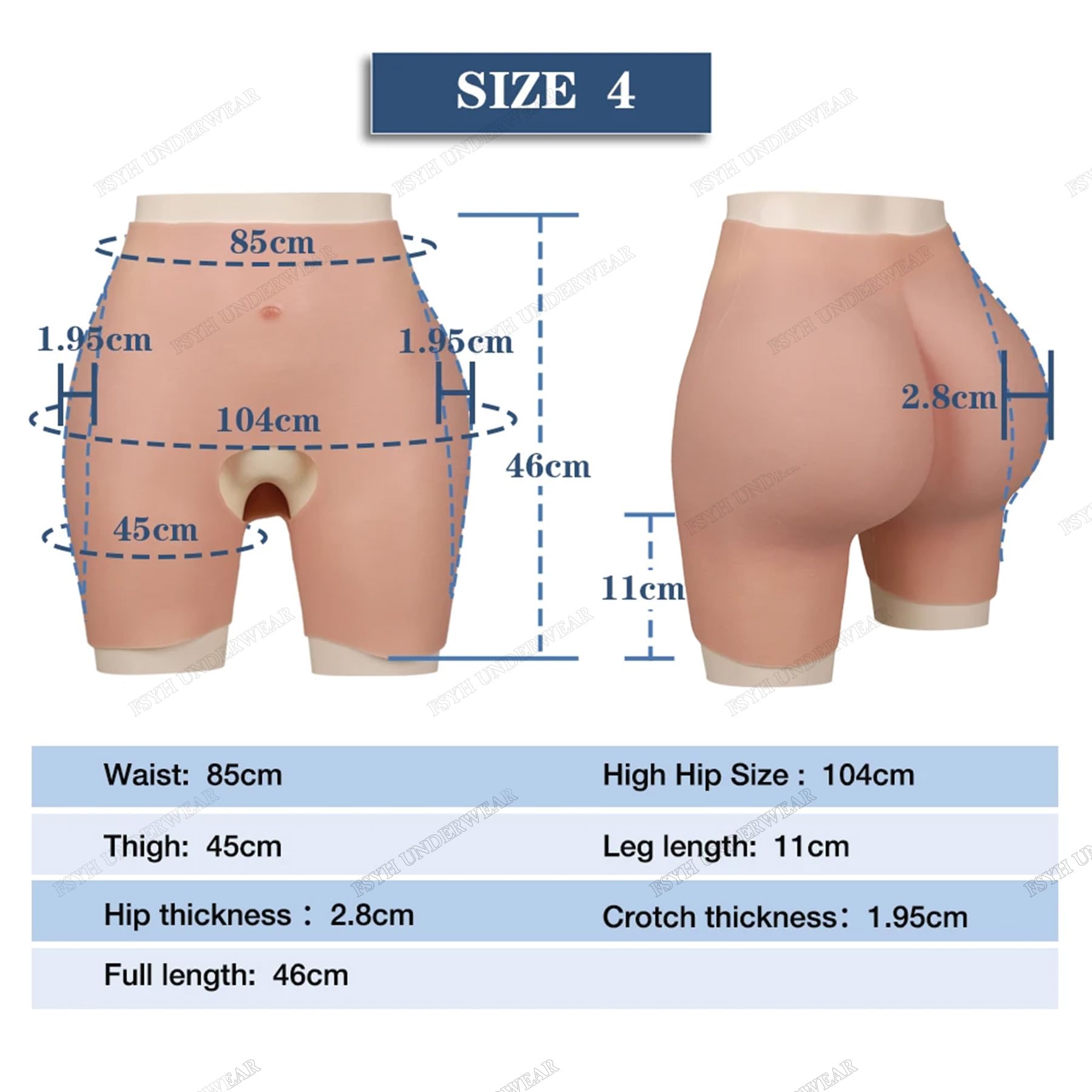 FSYH Silicona Hips Enhancer Panty Butt Lift Shaper Control Pantalones Mujeres Push Up Hips para Drag Queen Crossdresser
