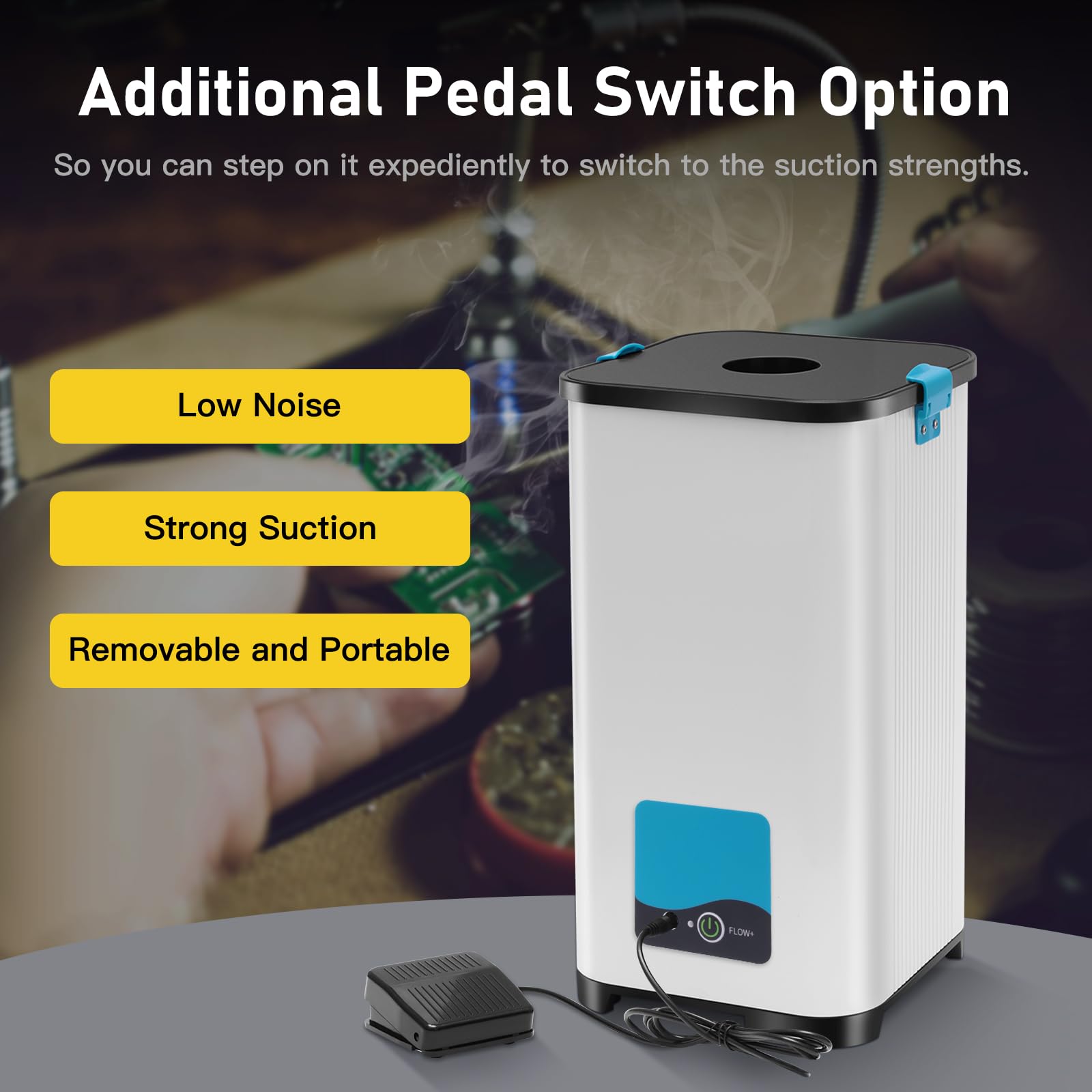 Extractor de Humos de Soldadura, Purificador y Absorbedor con Succión Fuerte de 130 W, Ajuste de 3 Velocidades 260 m³/h