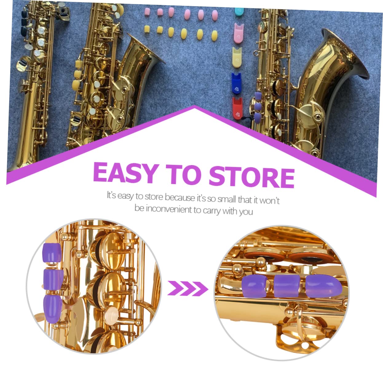 FUNOMOCYA 6Pcs Sax Side Key Covers Silicone Protective Risers for Saxophone Durable Cushion Pads for Enhanced Key Performance Easy to Clean Portable Sax Accessories