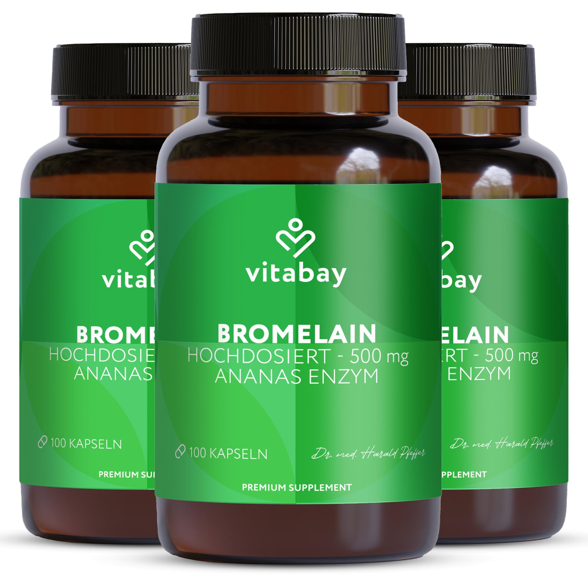 Vitabay Bromelain hochdosiert 500mg - 200 Vegane Kapseln (2er Set)