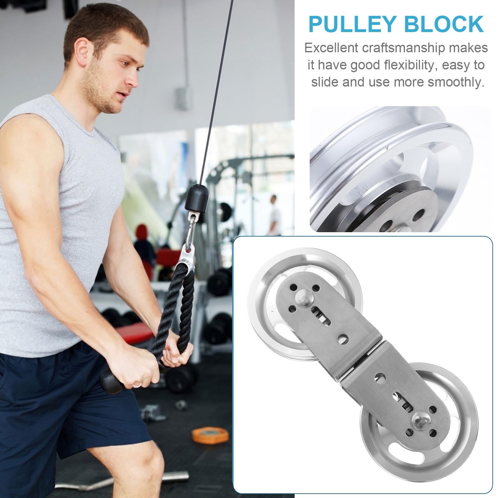YARNOW Polea de Elevación y Fácil de Instalar Cojinetes de Acero Inoxidable Rueda Silenciosa para Máquina de Fitness Suspendida para Gimnasio en Casa