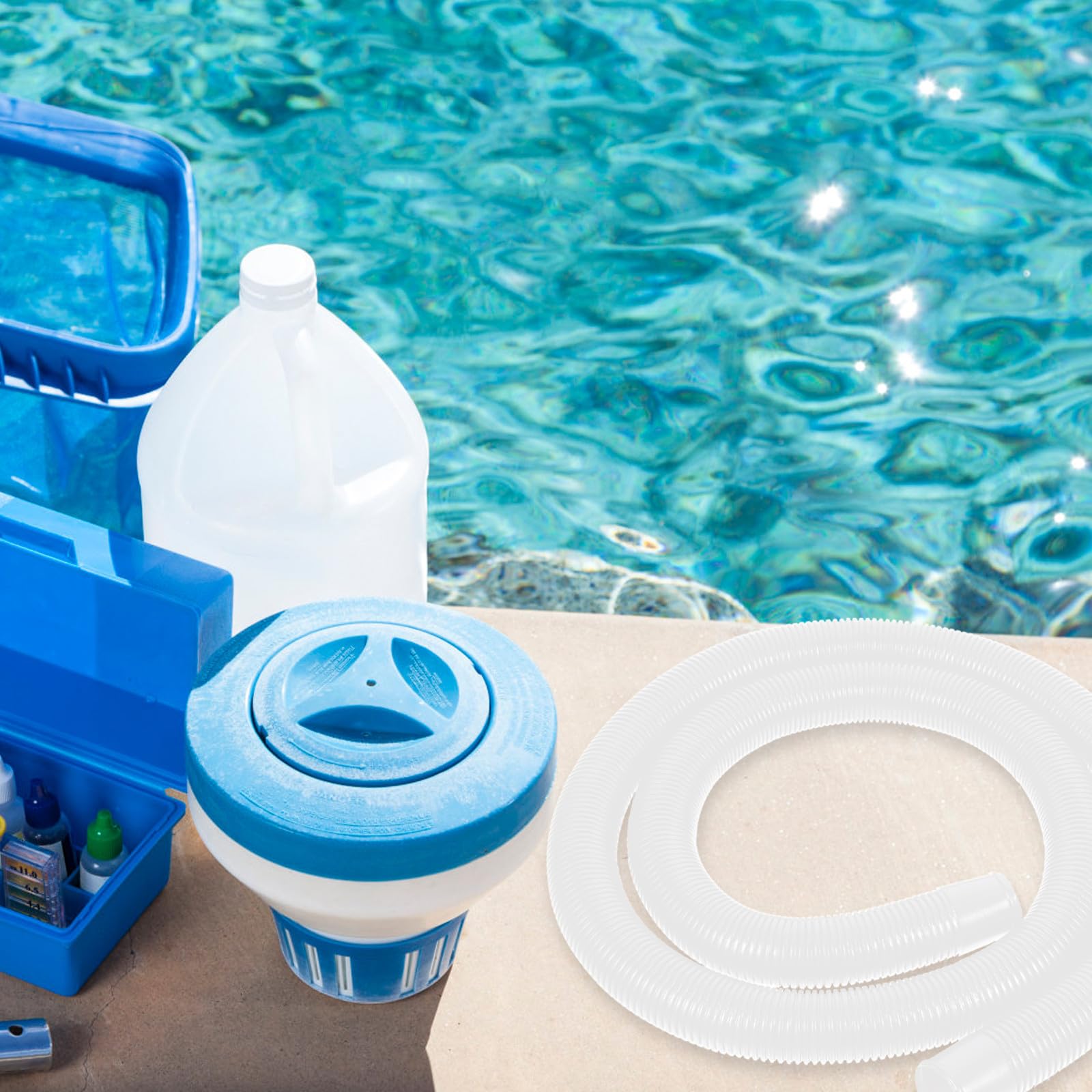 Manguera de Repuesto para Piscina Desmontable Accesorio de Filtro y Bomba Fácil Instalación y Ligera Compatible con Bomba Doble con Cuatro Cierres