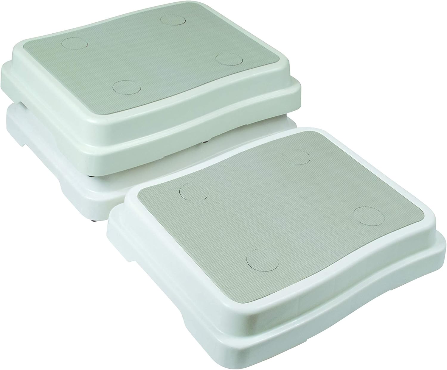 White and Gray Stackable Bathroom Safety Step with Rubber Top