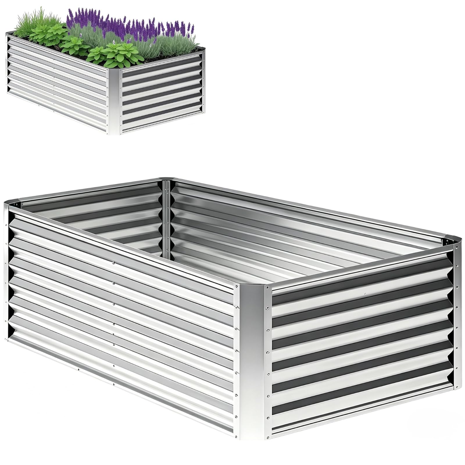 Photo 1 of YILIFEIDA 6x3x1ft Galvanized Raised Garden Bed Kit