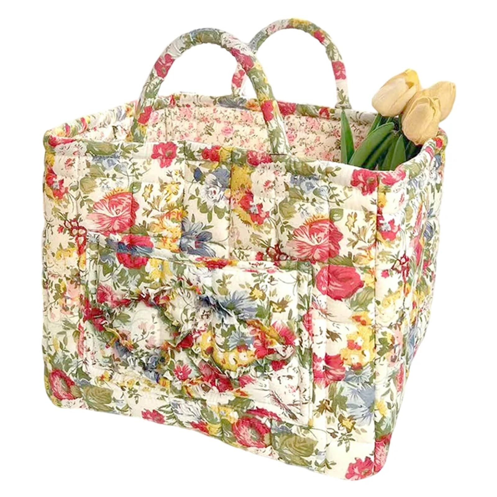 Padded Laundry Baskets With Handle Quilted Hampers Large Capacity Portable Underwear Sorting Basket For Home Kitchen For Bedroom(Color4)
