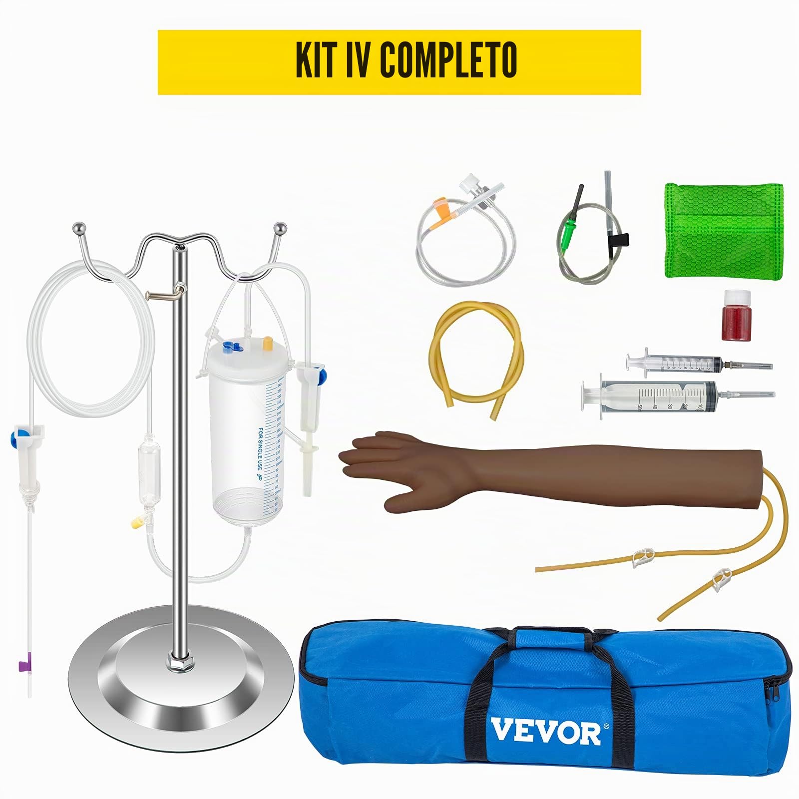 VEVOR Kit di Flebotomia,Modello di Braccio per Puntura Venosa, Alt.40,5-68,5cm Kit Braccio per Pratiche Endovenose per Puntura Venosa, Modello per Allenamento per Iniezione Endovenosa