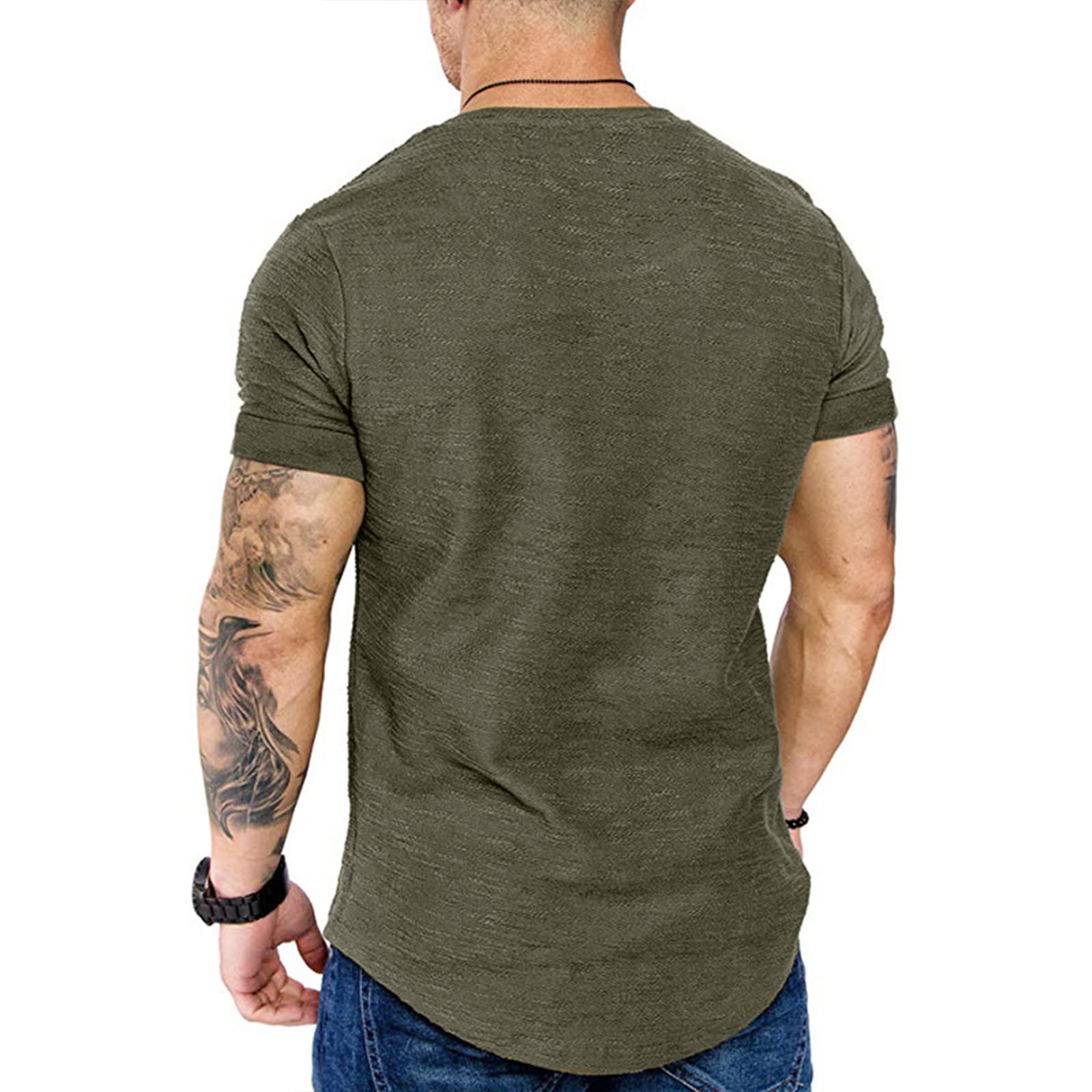T-shirty z okrągłym dekoltem z krótkim rękawem czysta bawełna męskie rozciągliwe ponadwymiarowe szybkoschnące T-shirty oddychające wygodne