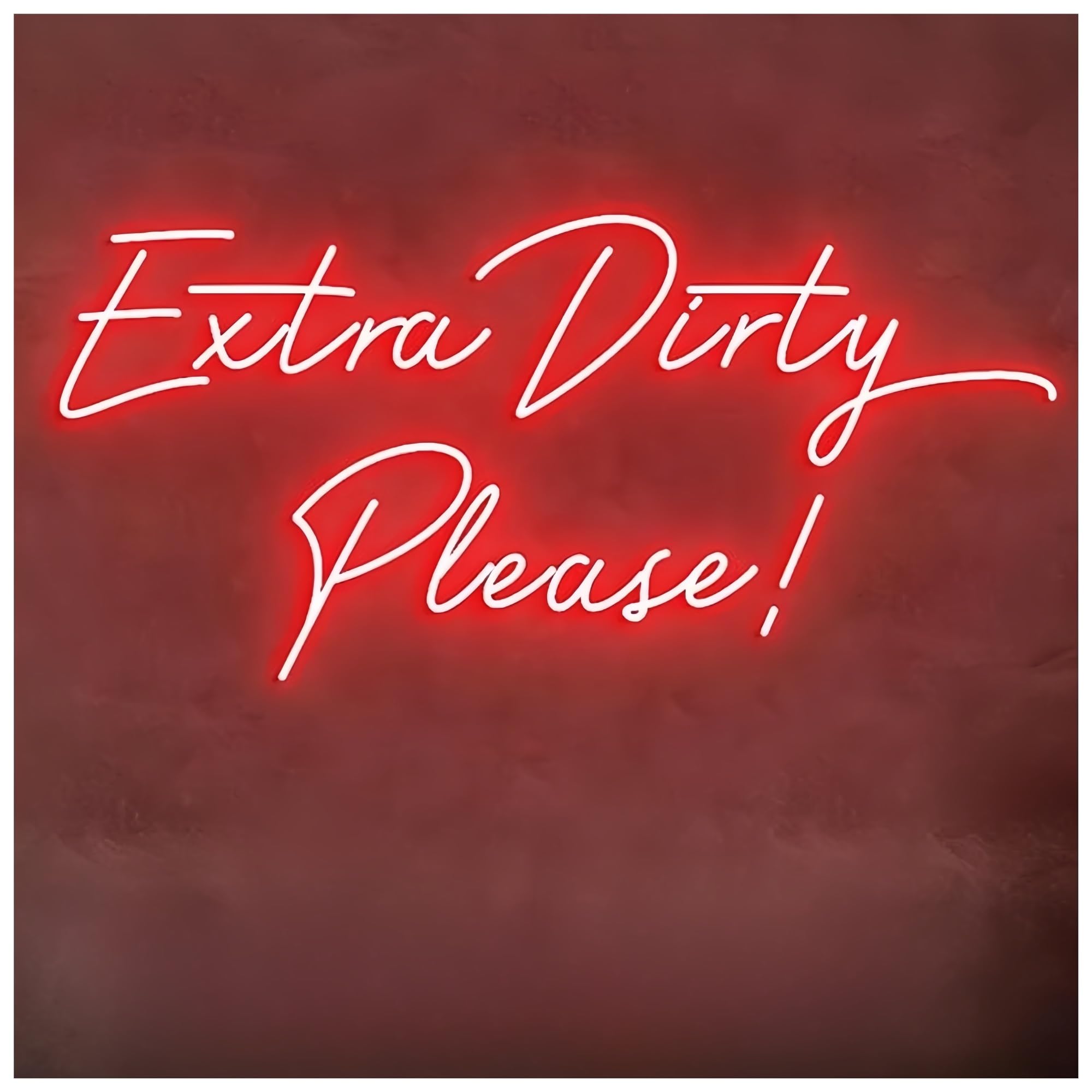 SHOUXI Sign Lamp Extra Dirty Please Neon Sign for Wall Decor, USB Powered Letter Neon Lights Suitable for Bar Party Wall Decor Night Lights(B,61X28CM)
