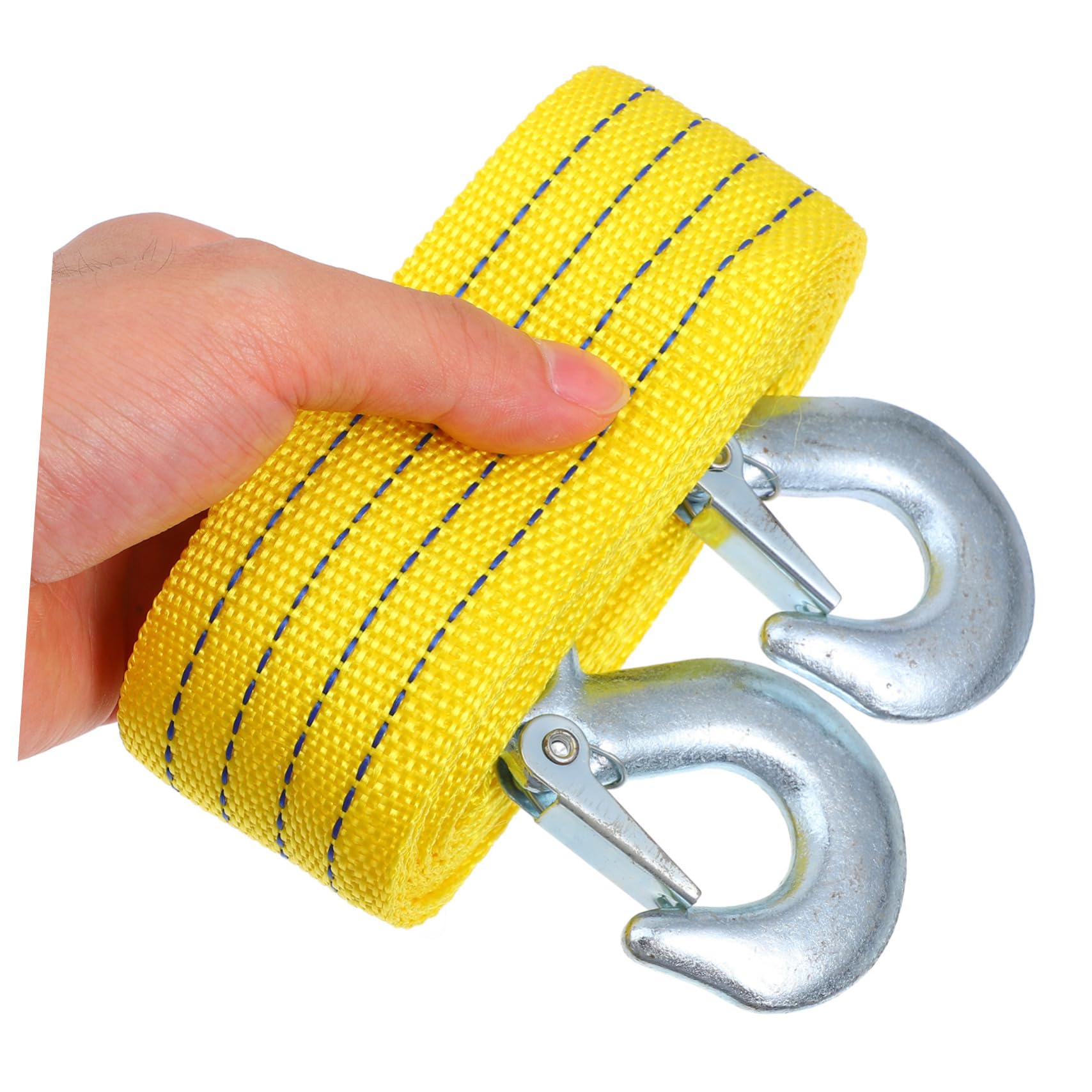 Correa de Remolque para Vehículos 2 Piezas 3t Nailon Amarillo | Aleación de Zinc, 3 Metros de Longitud, Tracción Fuerte y Resistencia al Desgaste, Formato Portátil