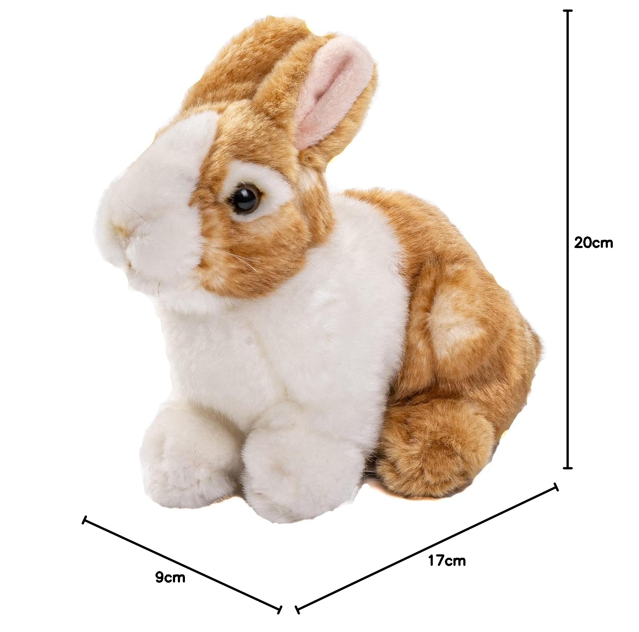 Uni-Toys - Konijn, liggend (wit) - 18 cm (lengte) - pluche konijn