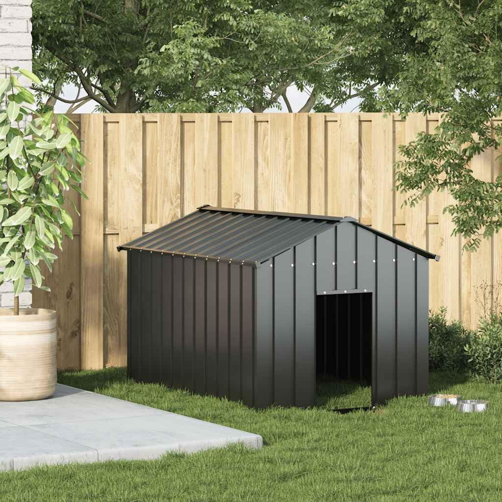 Cuccia Cane Esterno,Gabbia Cane,Box per Cani da Esterno,Recinto per Cani,Casetta per Cani con Tetto 113x153x101 cm Acciaio Zincato