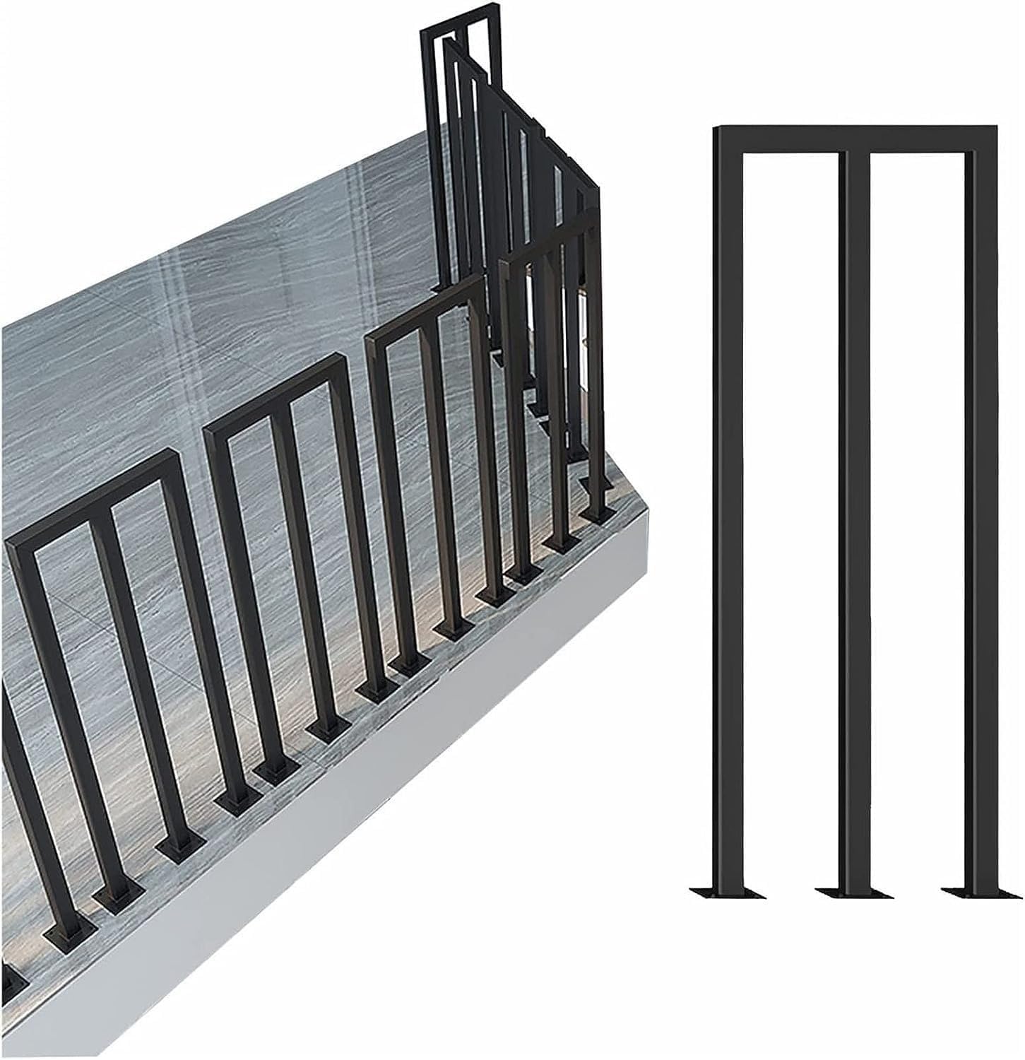 Fkxsxaz Girls Black M Stair Railing Deck Balusters U/M Shaped Staircase Handrail For Loft Platform, Hotel And Home Villas, Children Seniors Safety Hand Rail Support Rod Balconies Hall,-55Cm/21.6