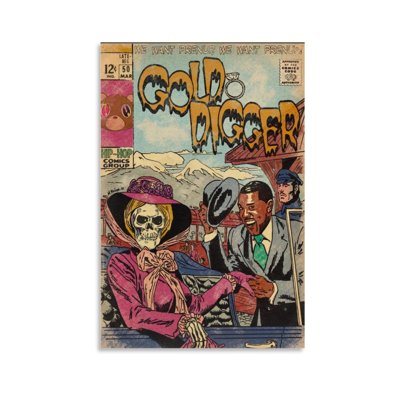 TAICI Kanye Poster West Music Album Poster Comic Posters for Room Aesthetic Canvas Wall Art Bedroom Decor 12x18inch(30x45cm)