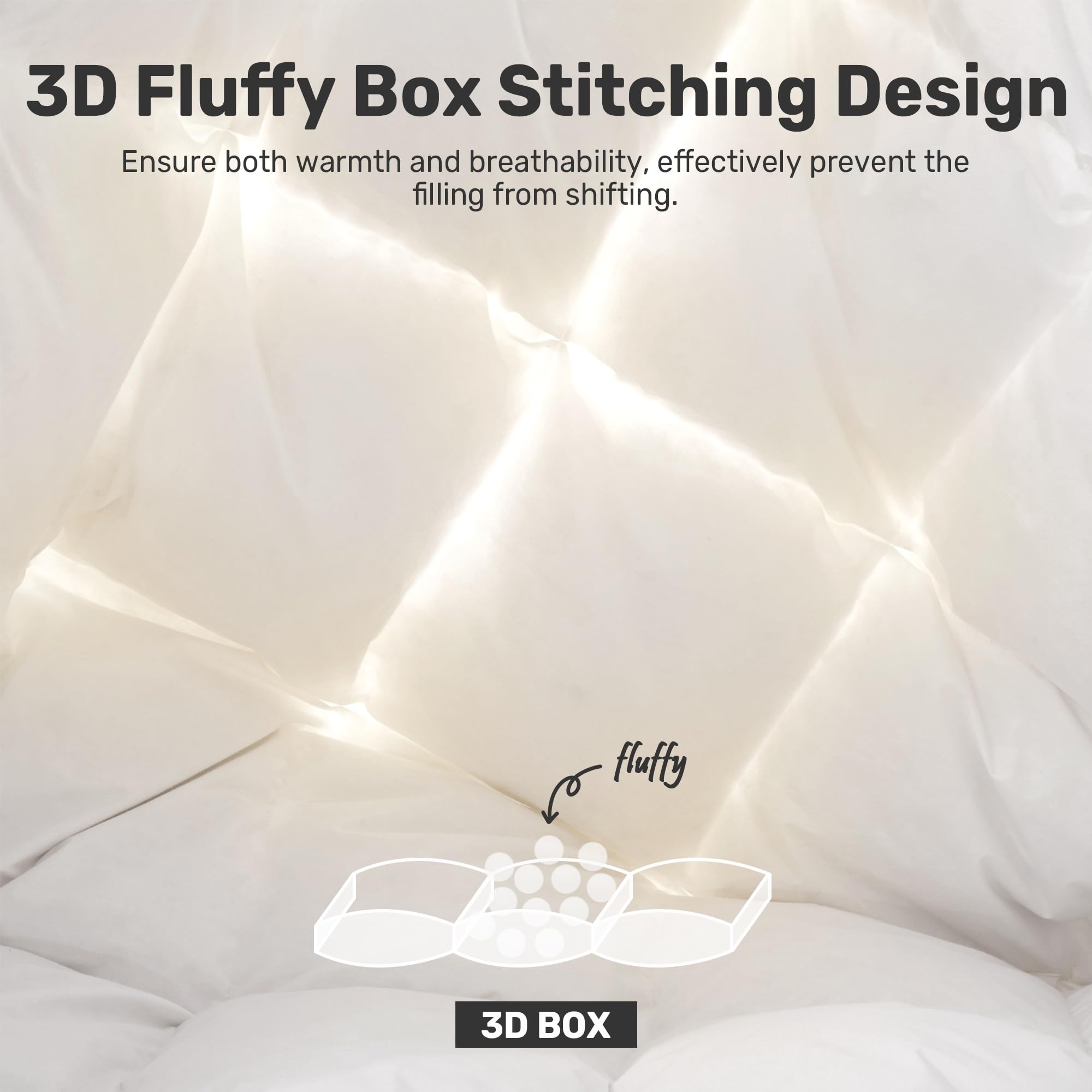 Deodar Piumino in Piuma d'Oca Matrimoniale Invernale 200x200 | 420gr/m² in Piumino e Piume per 4 Stagioni | Tessuto Puro Cotone | Lavabile | Certificato Öko-Tex e RDS | Bianco