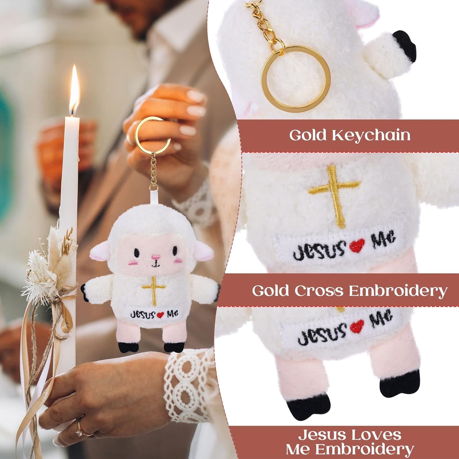 Lamb Plush Sheep Stuffed Animal - 36 Pack Mini Plush Lamb of God Kids' Party Favor Jesus Love Me Religious Celebrations Gifts