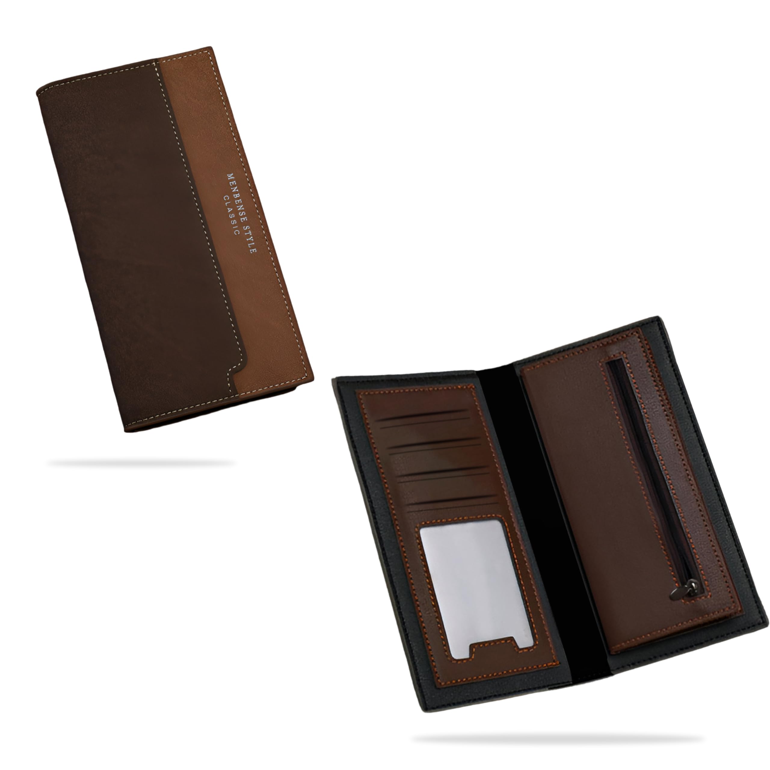 Kraptick Long Wallet for Men & Women, Card Organiser, Credit Card Holder, Debit Card Holder, Long Bi-Fold Wallet Cardholder, Long Slim Wallet with Stylish Design (MFP921)