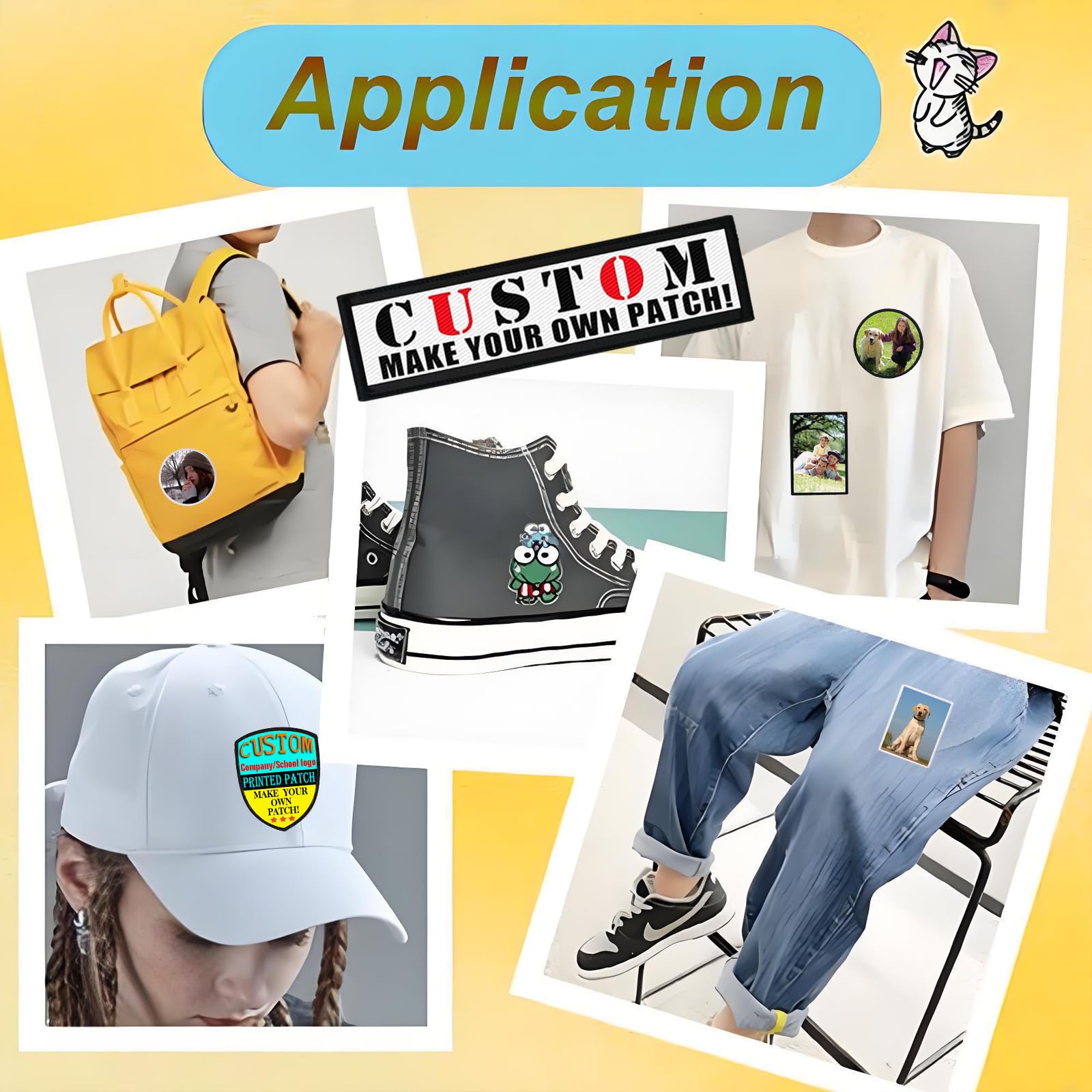 Patch Stampa Immagine Personalizzata, Toppe Tattiche Personalizzate da Ferro su per Abbigliamento, Giacche, Cappelli, Pettorine per Cani Aggiungi la Tua Foto/Logo - Rotonda - 50 Pezzi